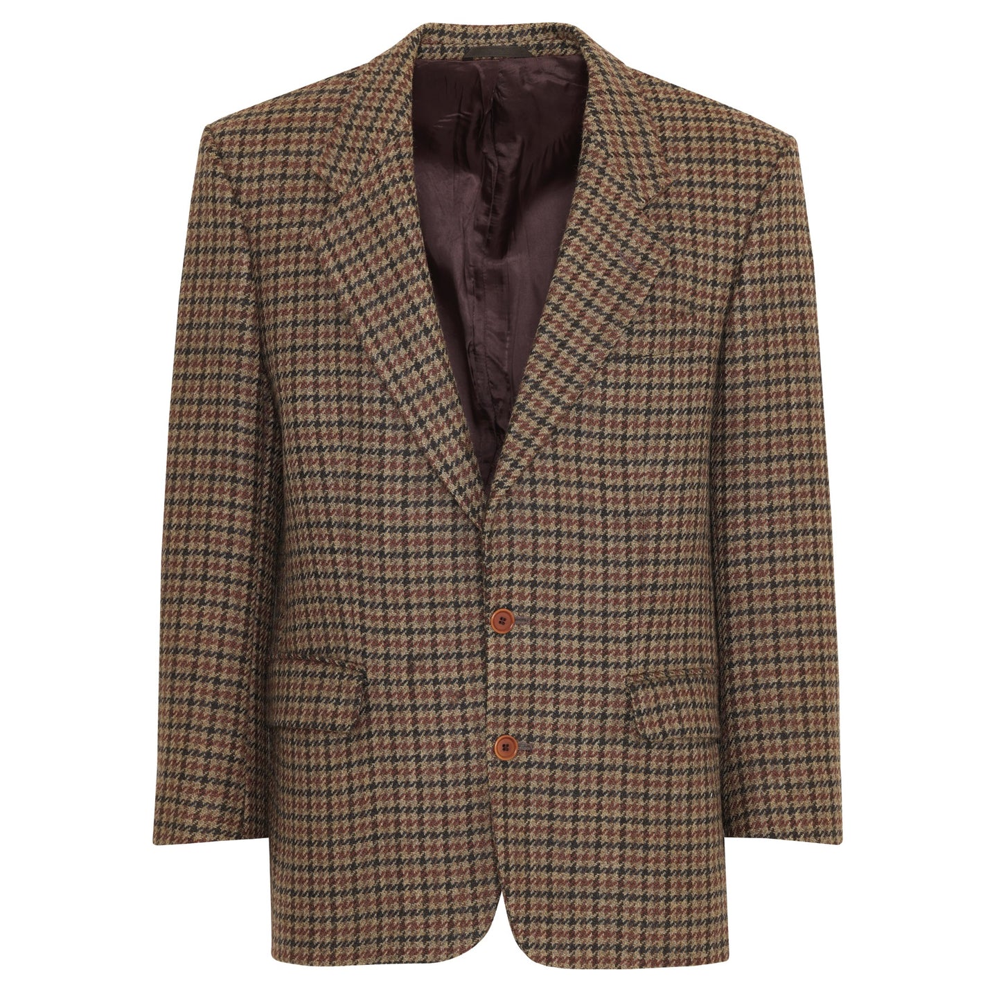 Vintage, 1980s, Woolmark, Rough-Spun Houndstooth Tweed