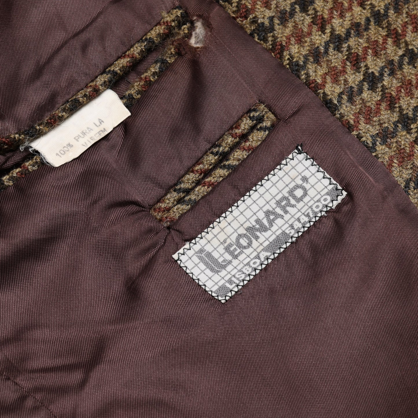 Vintage, 1980s, Woolmark, Rough-Spun Houndstooth Tweed