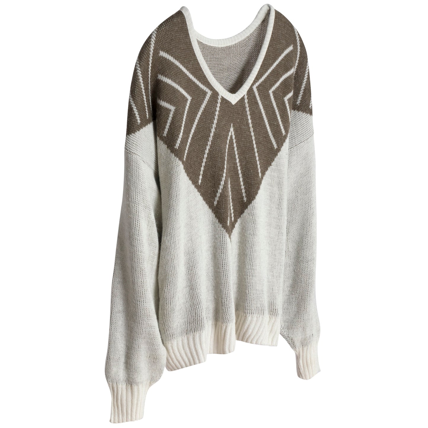 LYS Yarn Single Knit Fair Isle V Neck Jumper