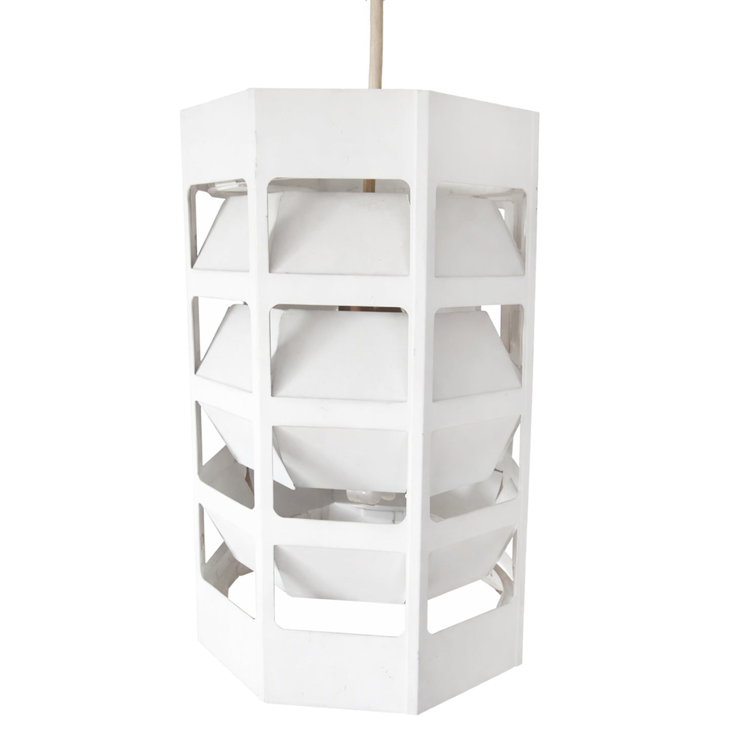Multi-Louver Pendant Luminaire, Ventilation Cage, Mid-1960s