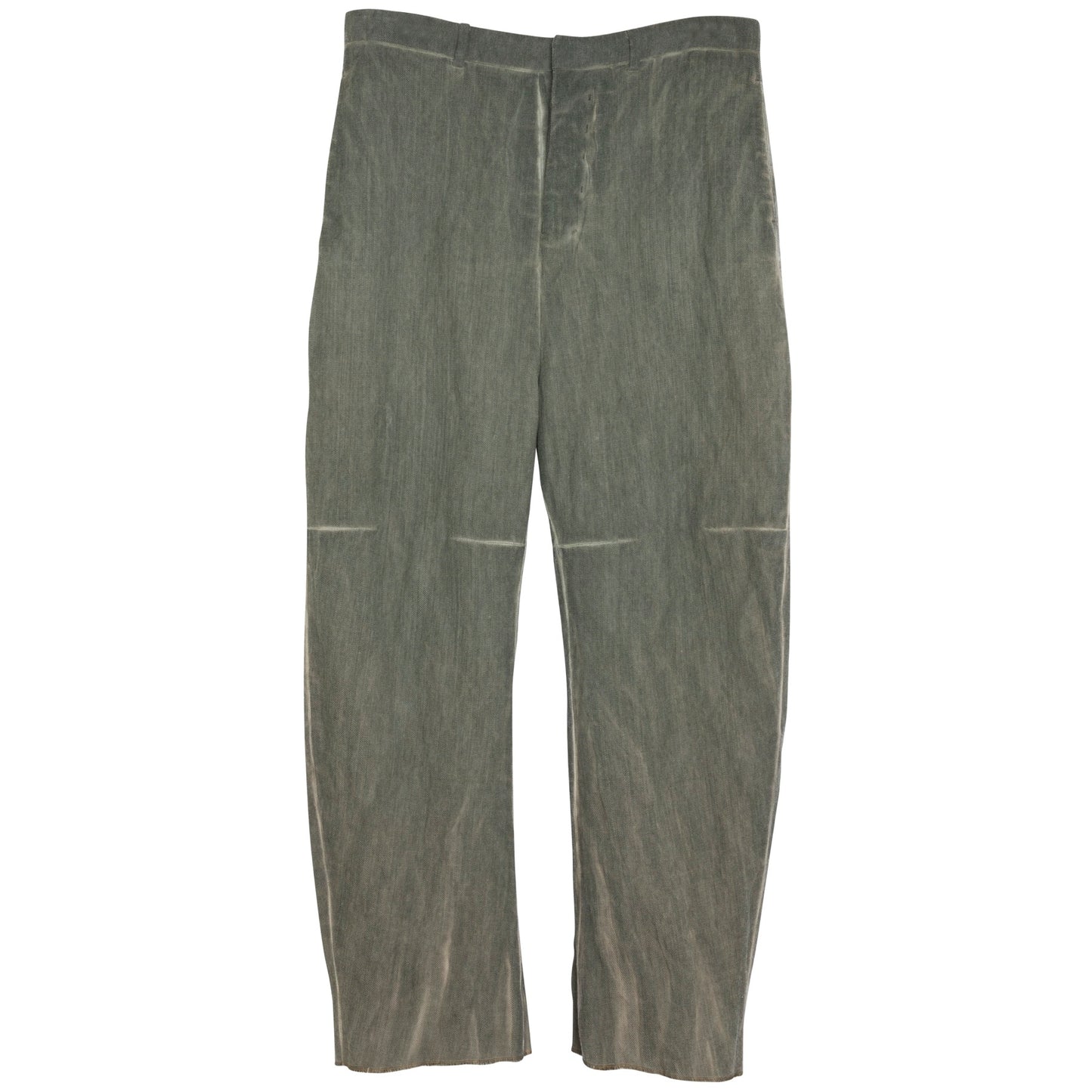 Cold Dyed Twill Weave Wool Aluminum Fiber Cropped Trousers