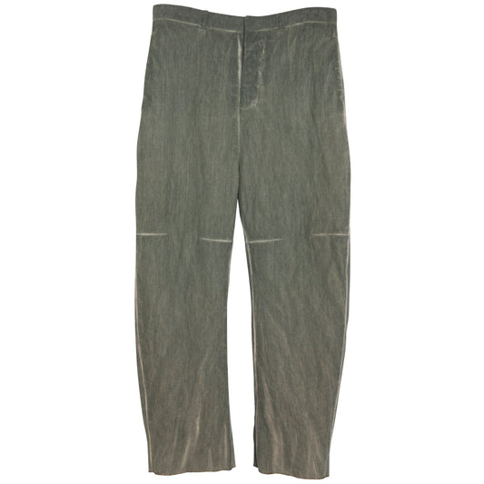 Cold Dyed Twill Weave Wool Aluminum Fiber Cropped Trousers