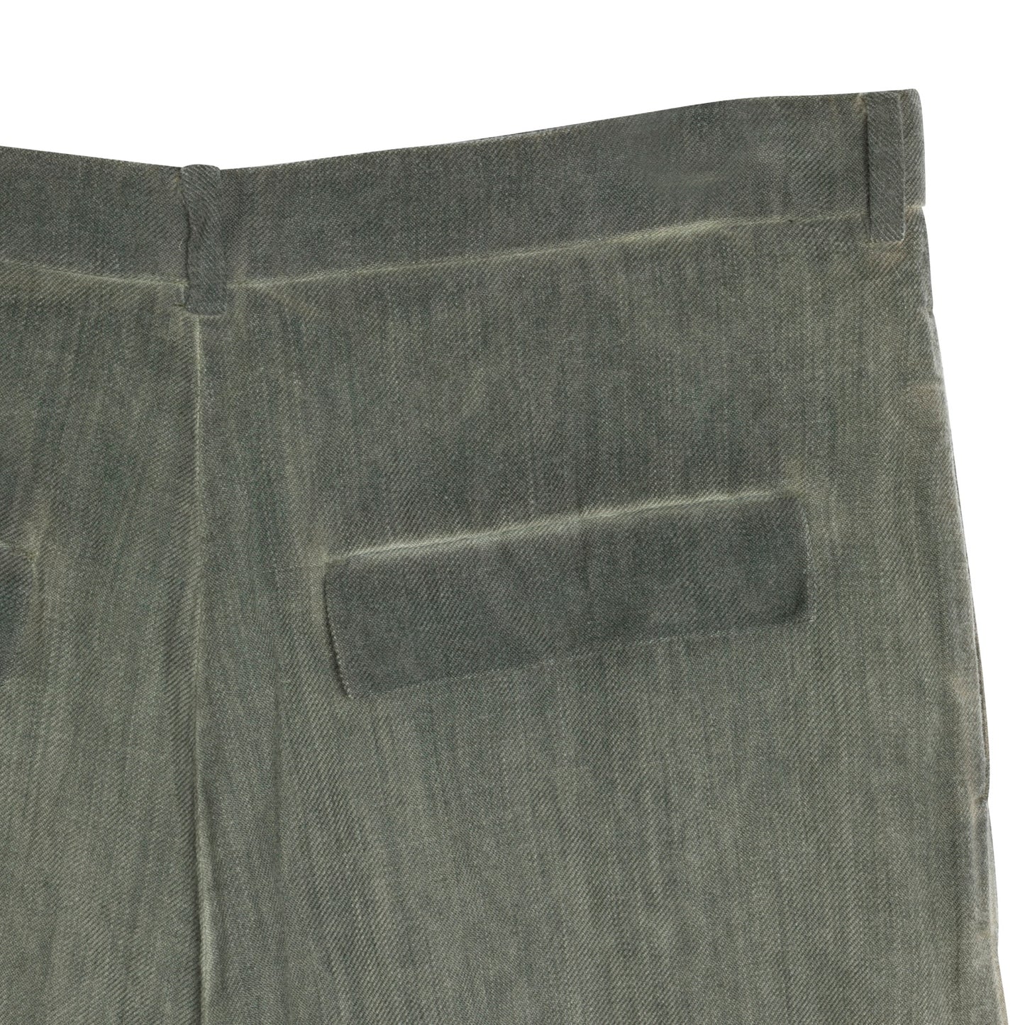 Cold Dyed Twill Weave Wool Aluminum Fiber Cropped Trousers