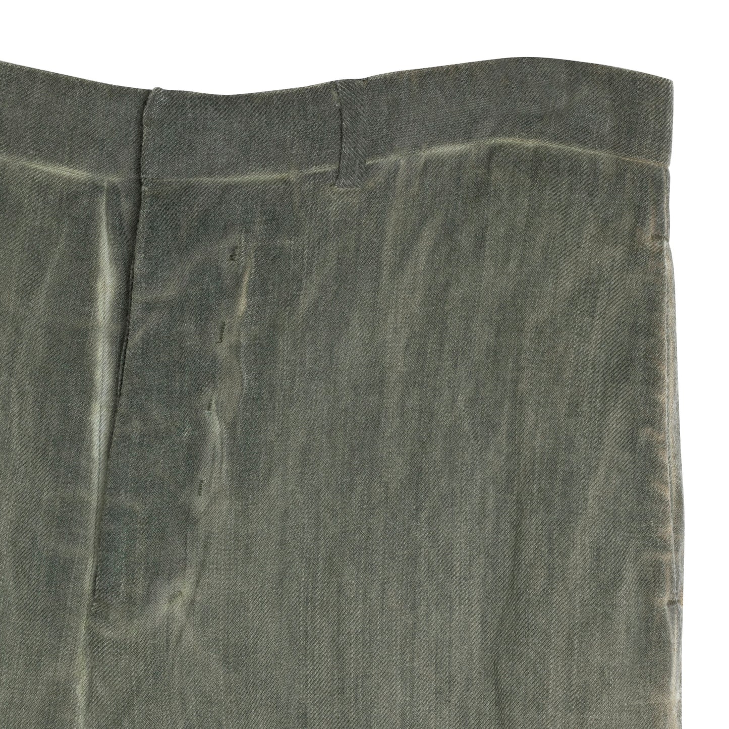 Cold Dyed Twill Weave Wool Aluminum Fiber Cropped Trousers