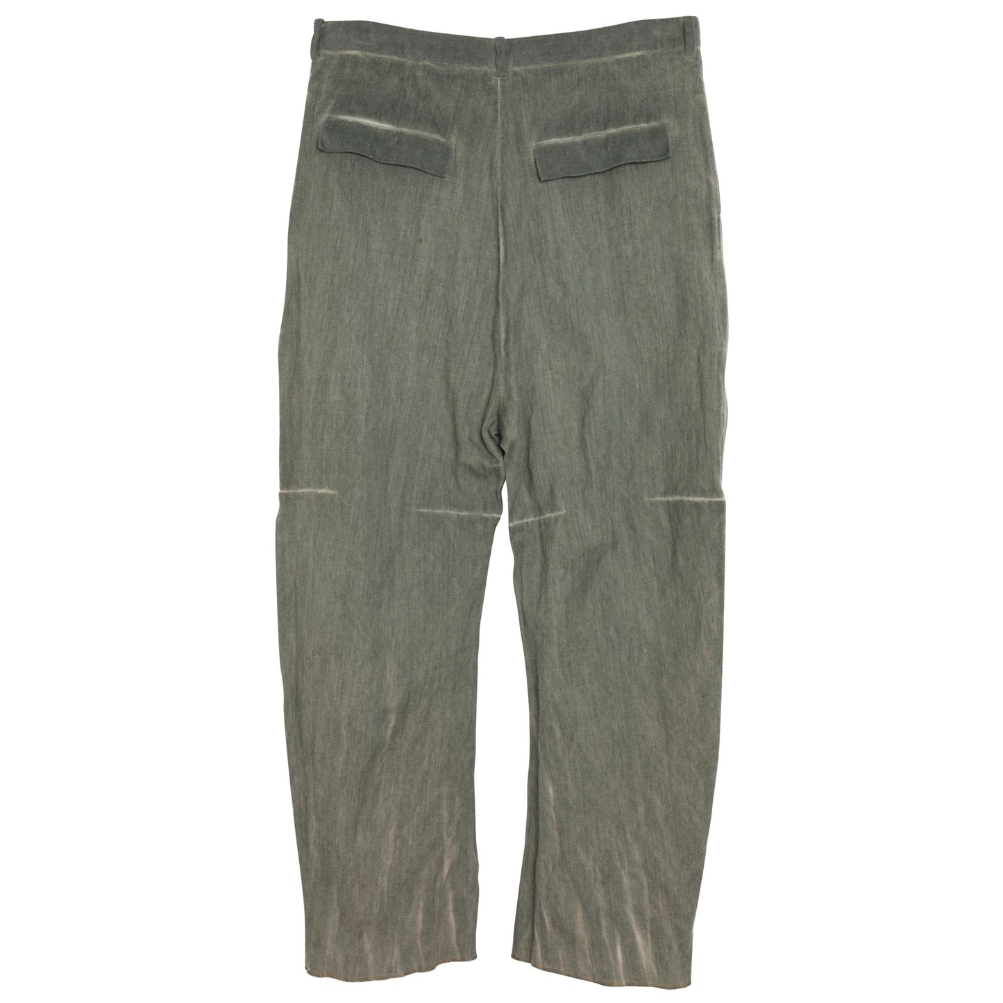 Cold Dyed Twill Weave Wool Aluminum Fiber Cropped Trousers