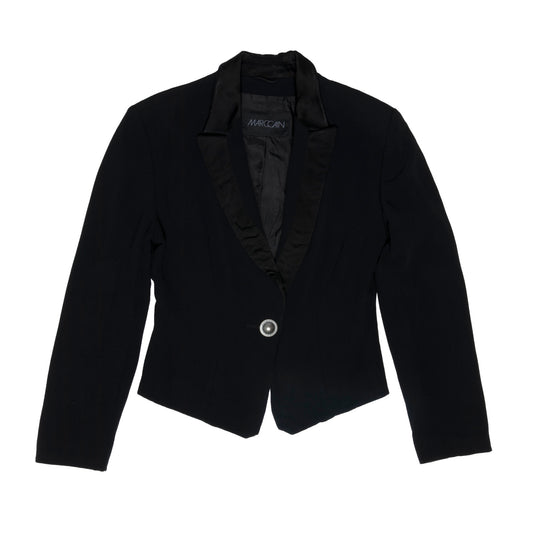 Crepe Weave Cropped Peaked Lapel Dinner Jacket