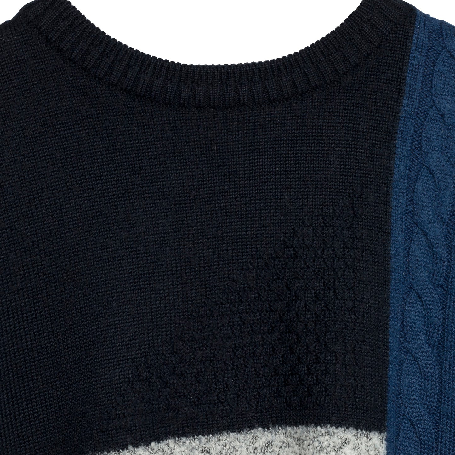 Wool Cable Basketweave Panel Knit Drop Shoulder Jumper