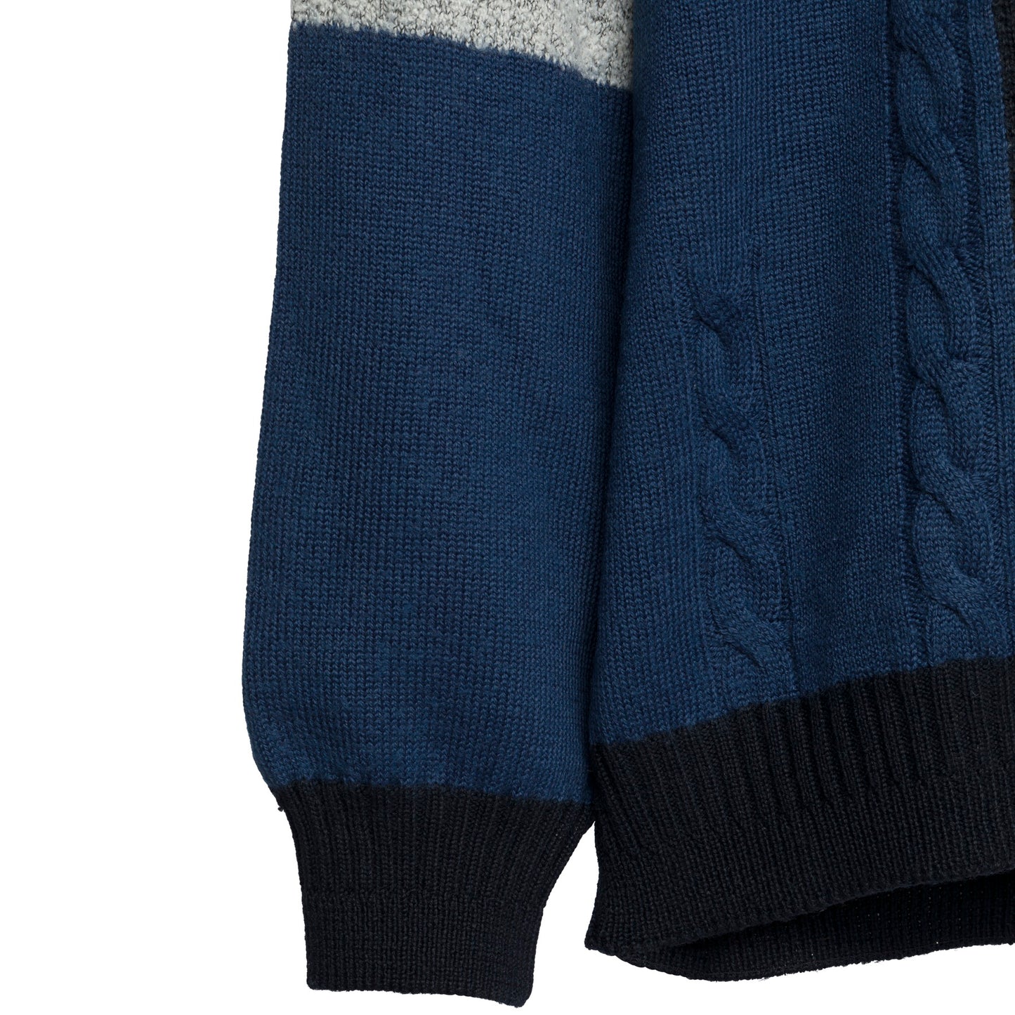 Wool Cable Basketweave Panel Knit Drop Shoulder Jumper