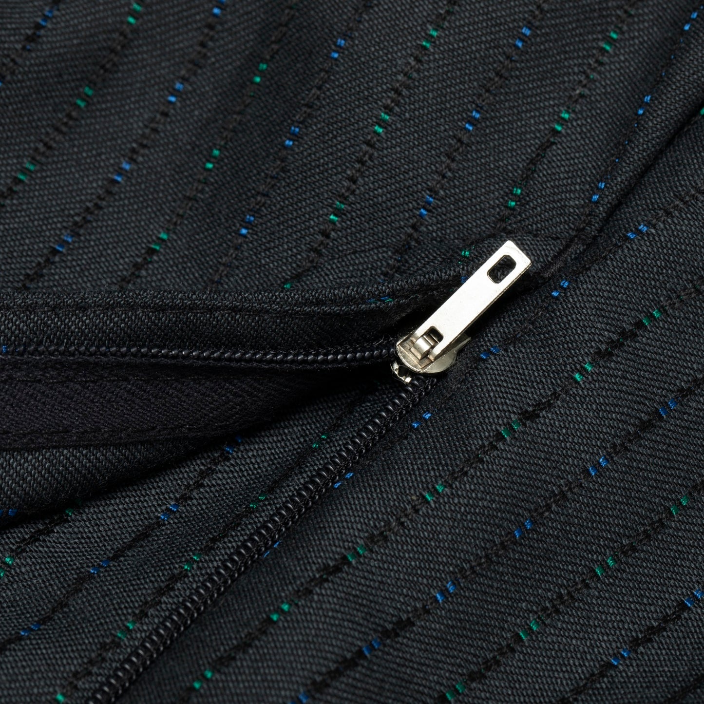 Vintage, 1990s, Dobby Weave, Pin-Dot Floats, Structured Pleats