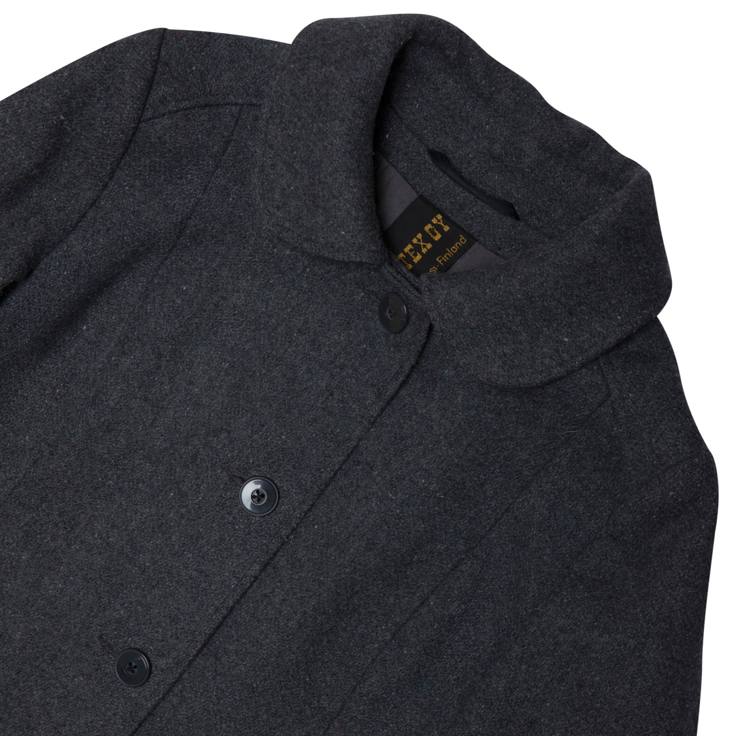 Boiled Wool A-Line Dress Coat