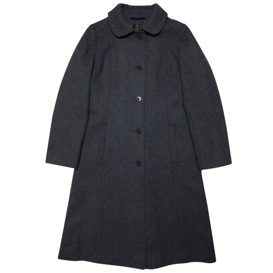 Boiled Wool A-Line Dress Coat