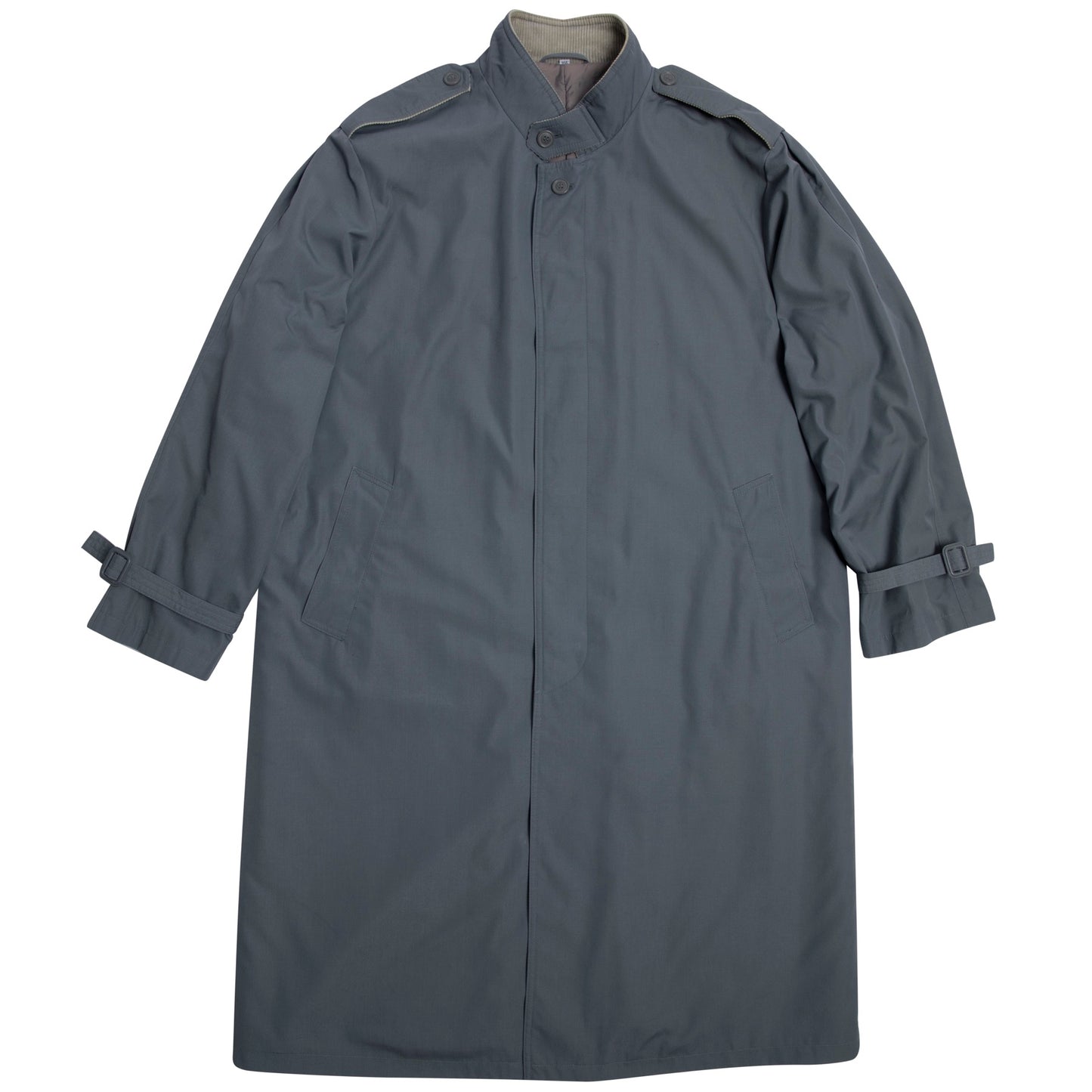 Canvas Weave Corduroy Trim Trench Coat