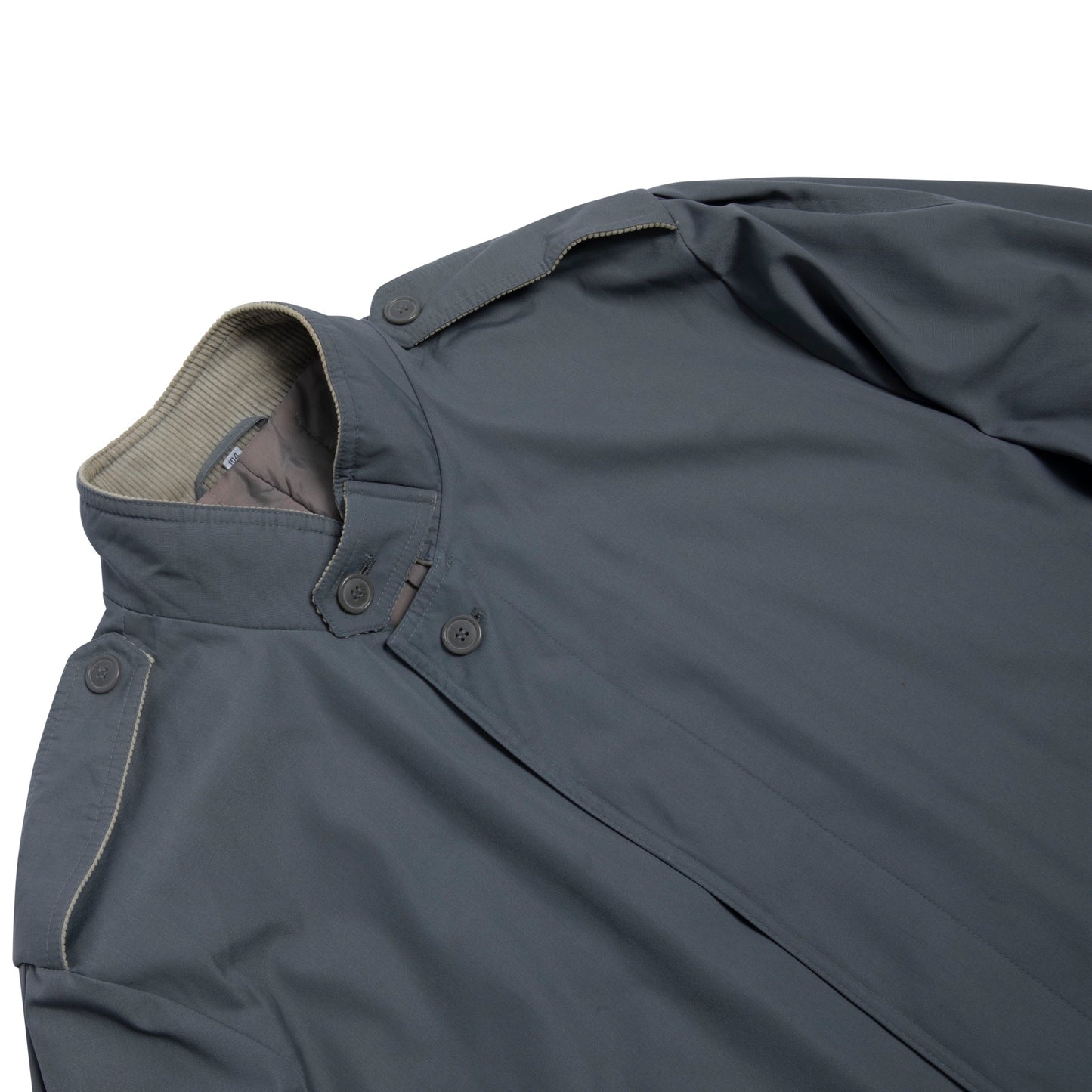 Canvas Weave Corduroy Trim Trench Coat