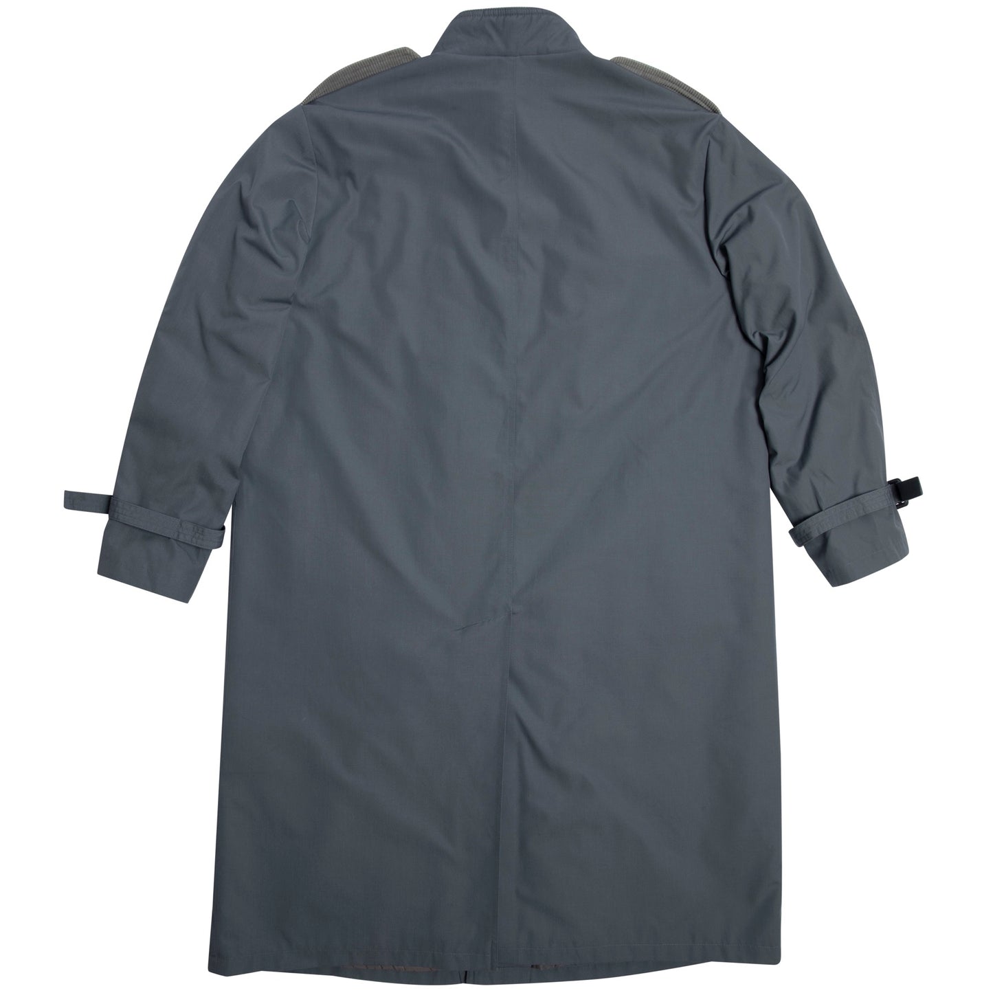 Canvas Weave Corduroy Trim Trench Coat