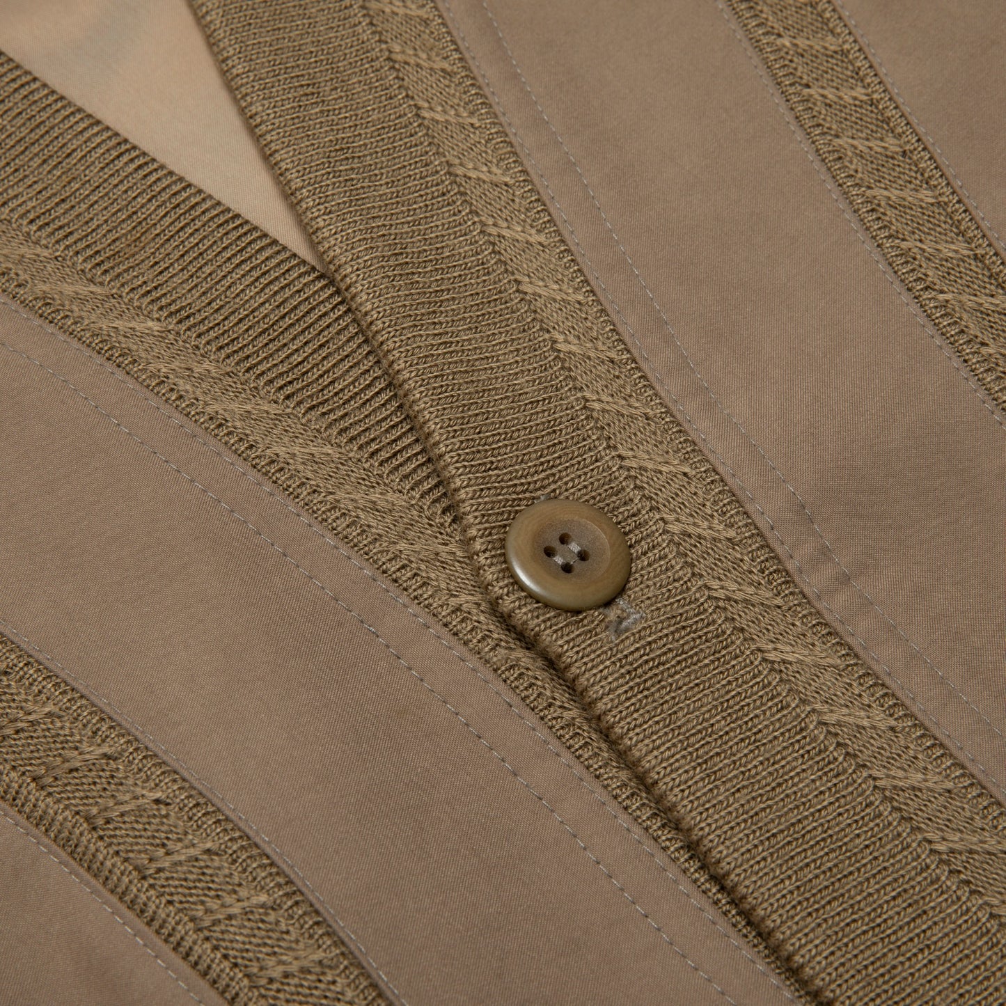 70s Herringbone Knit Trim Cardigan Jacket