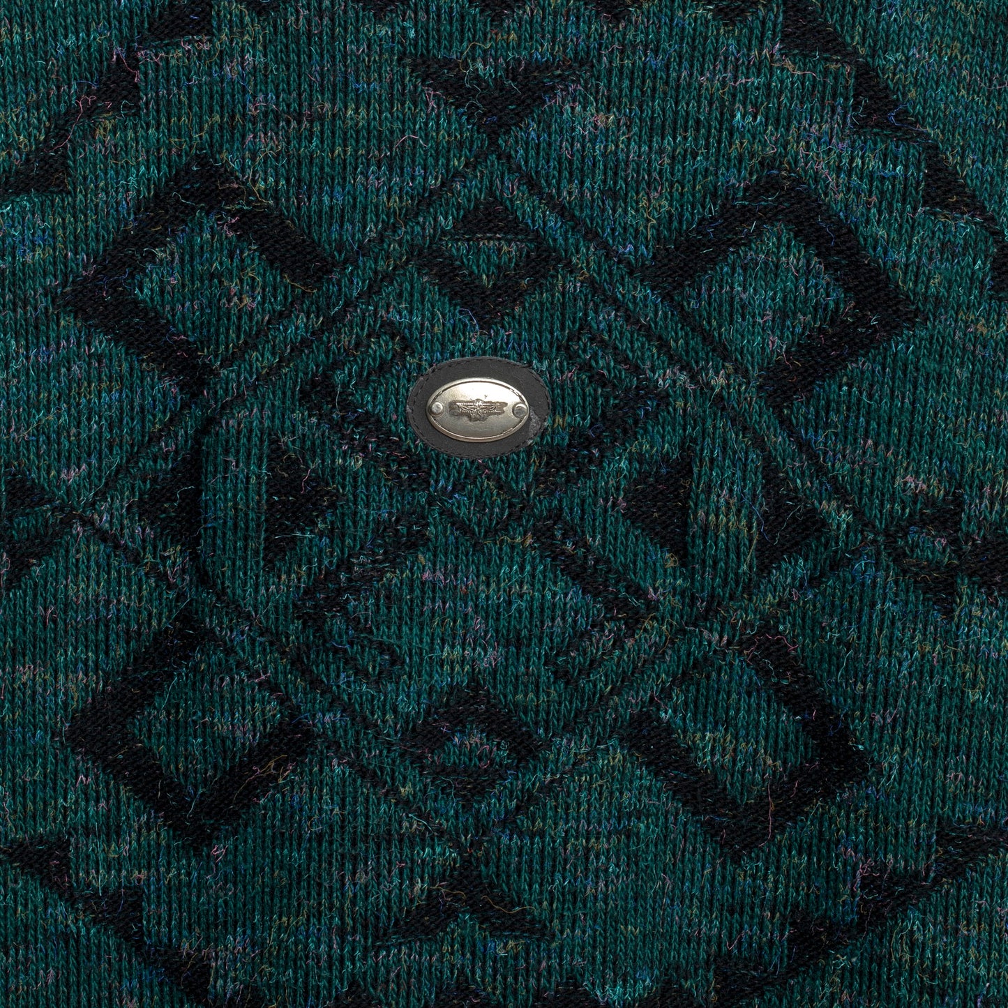 Intarsia Melange Wool 1x1 Rib Knit Studded Jumper