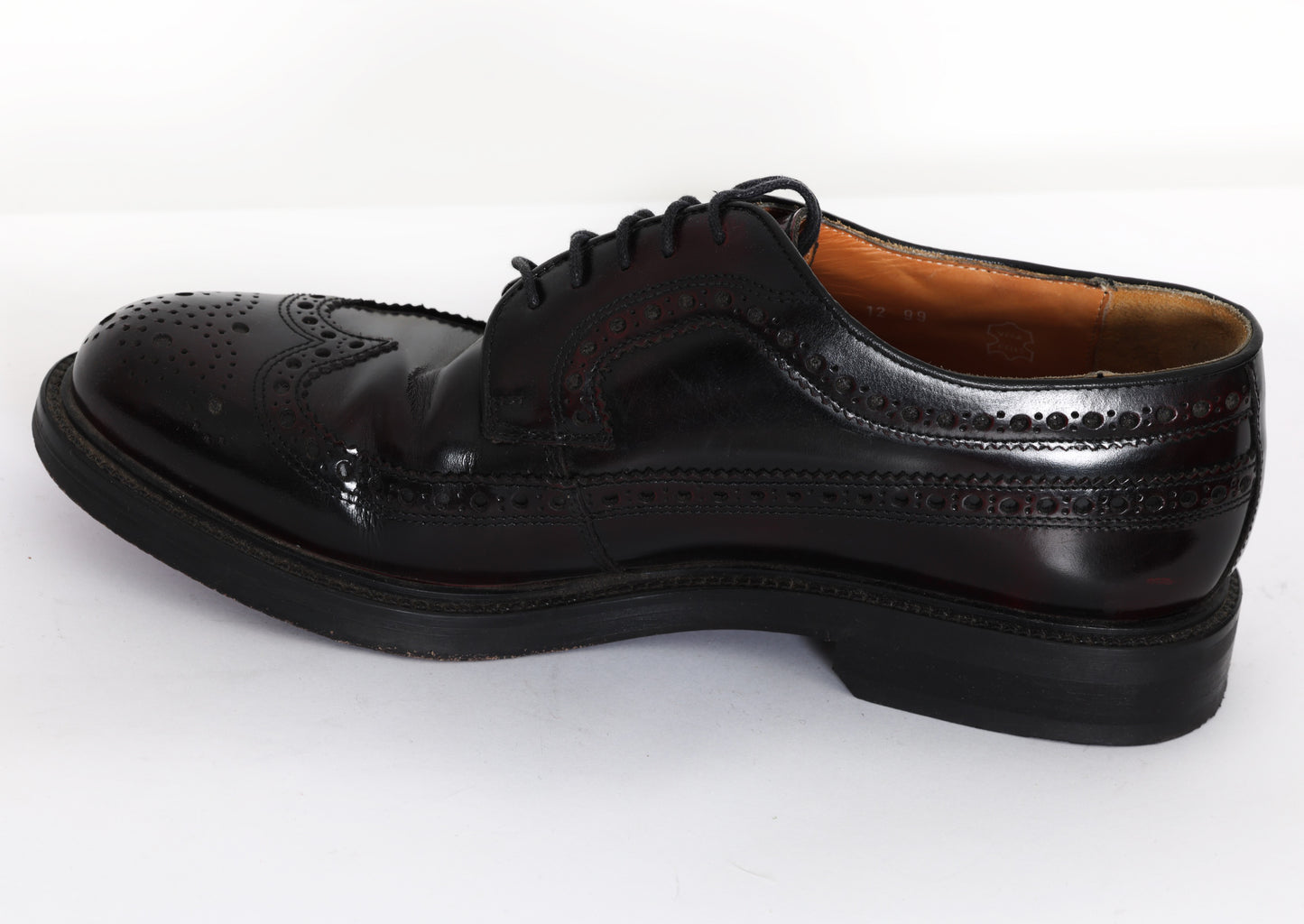 Oxblood Burnished Calfskin Longwing Brogue Derby with Goodyear Welt