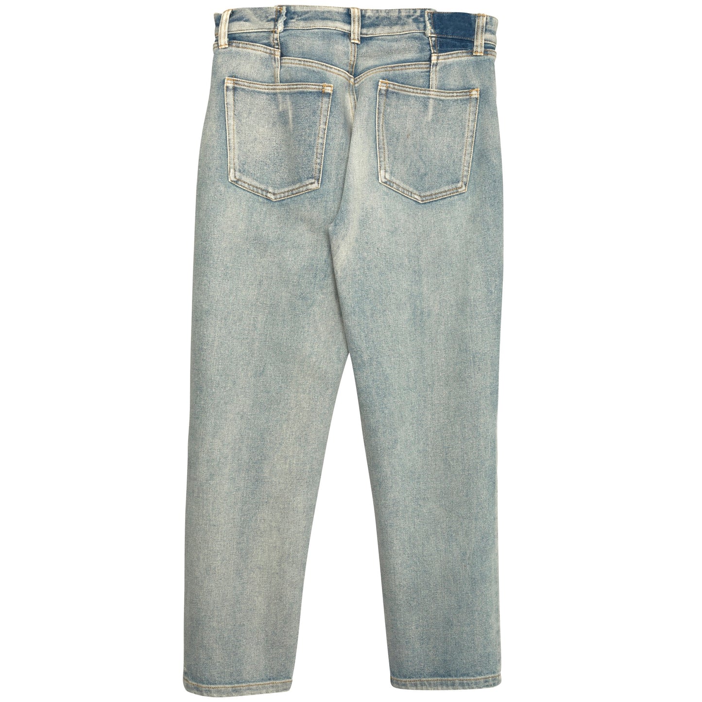 Washed Indigo Denim Weave Full Zip Jeans