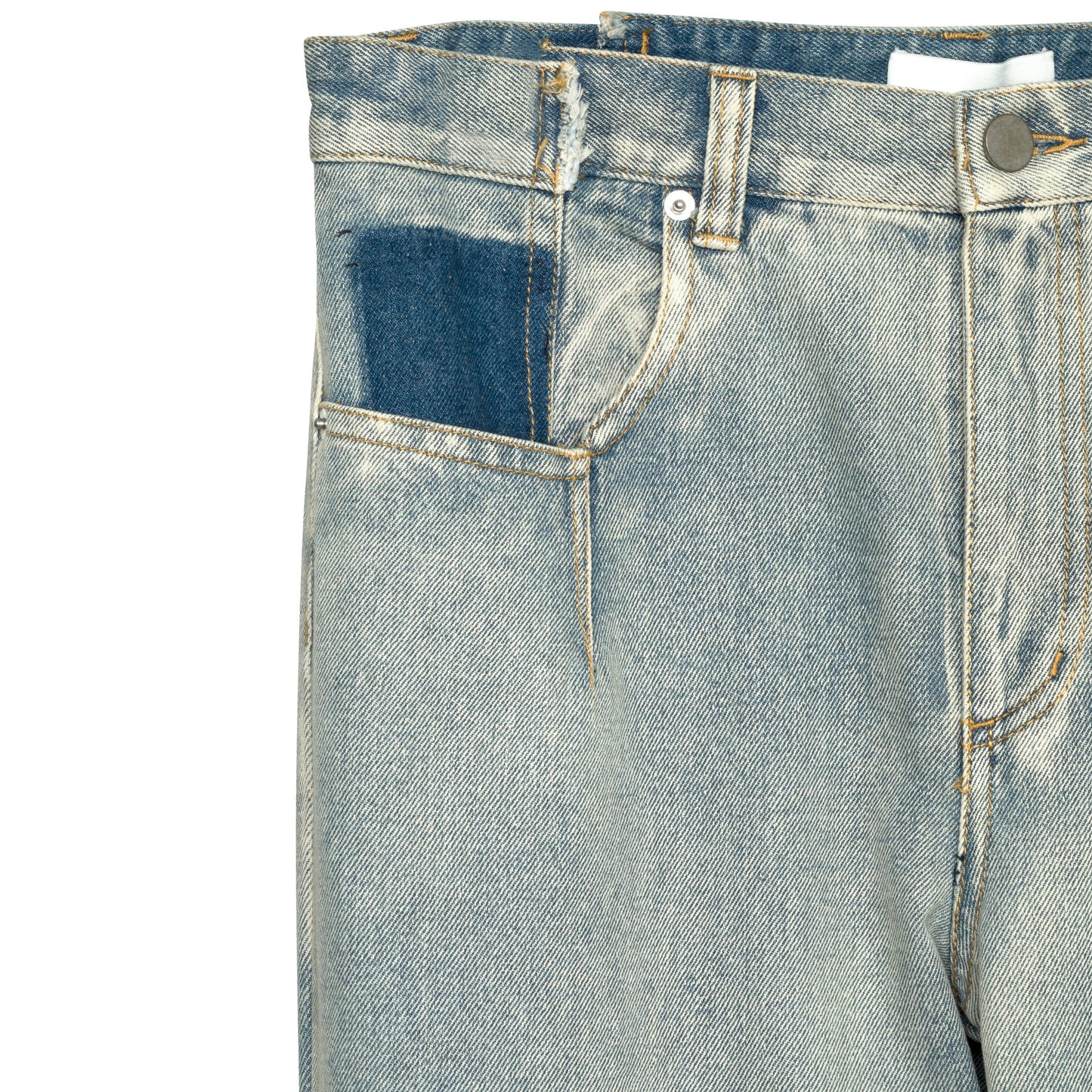 Washed Indigo Denim Weave Full Zip Jeans