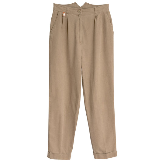 Canvas Cotton Linen Pleated Pantalons