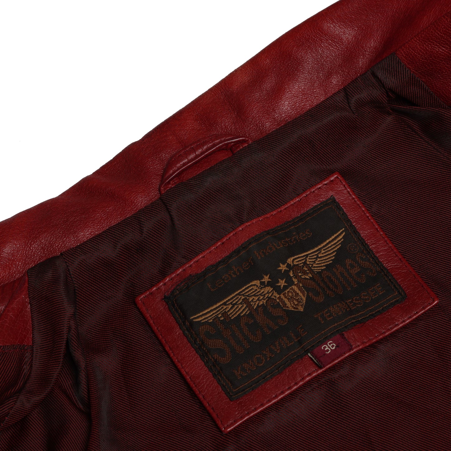 Post-1980 Pigment-Dyed Leather Zip Jacket, Vertical Panel Shaping, Knoxville Production