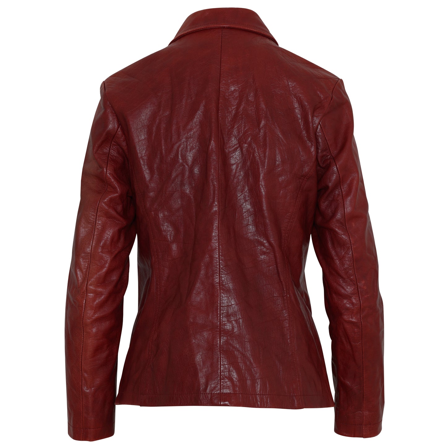 Post-1980 Pigment-Dyed Leather Zip Jacket, Vertical Panel Shaping, Knoxville Production