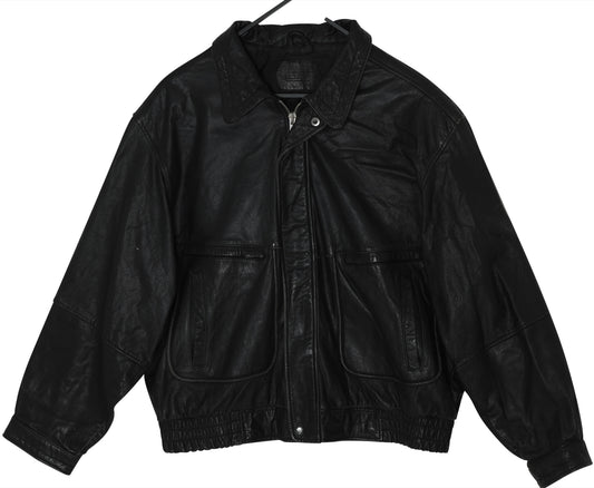 Post-1990 Leather Blouson Jacket, Concealed Zip, Welted Vertical Entry Pockets, Swedish