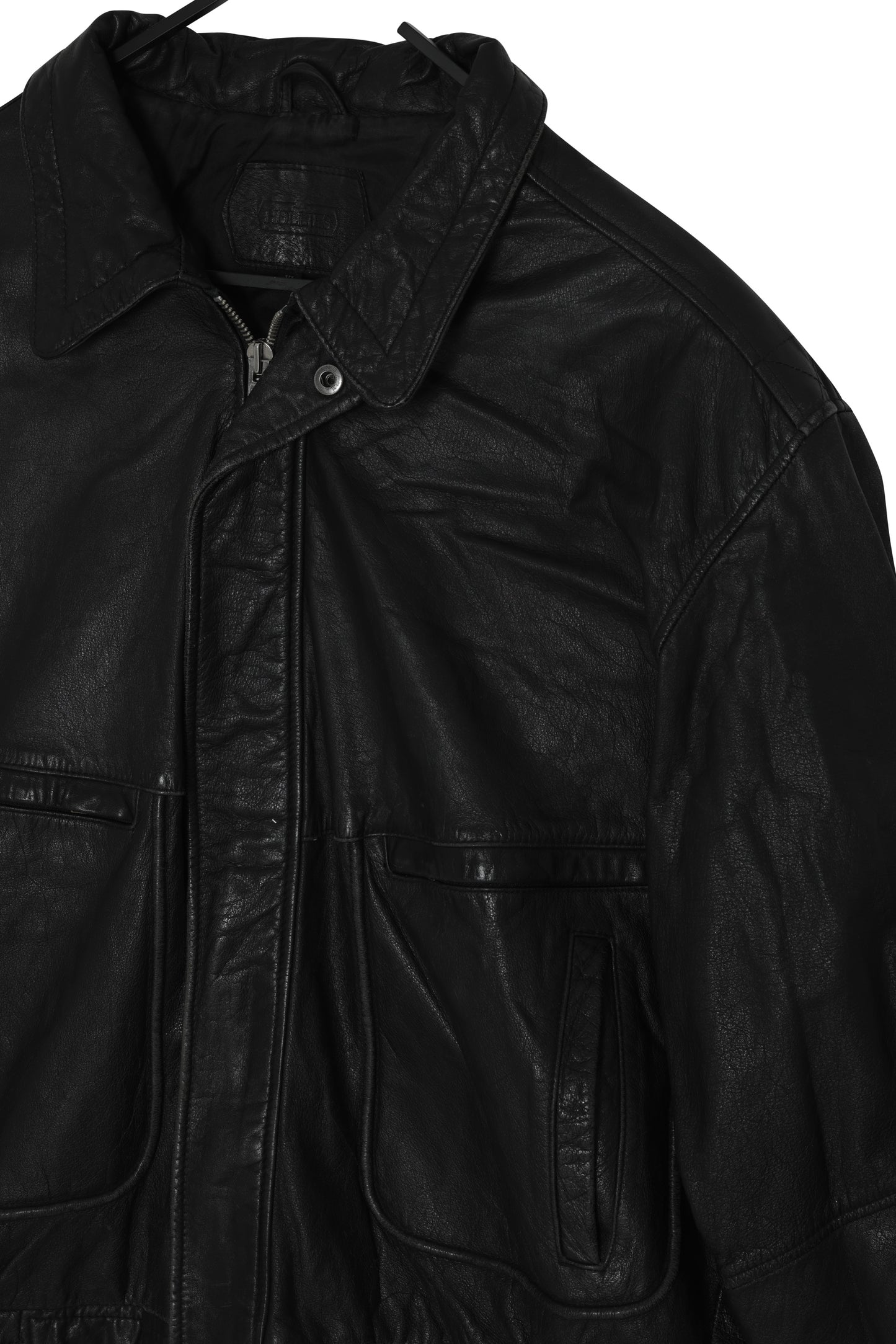 Post-1990 Leather Blouson Jacket, Concealed Zip, Welted Vertical Entry Pockets, Swedish
