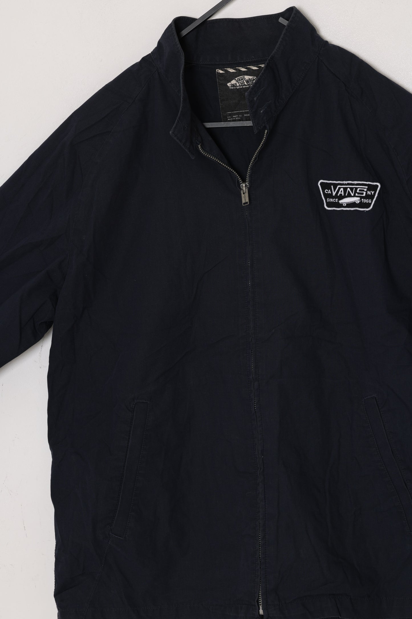Post-1990 Plain-Weave Shell Jacket with Embroidered Chest Patch, Vans Off the Wall