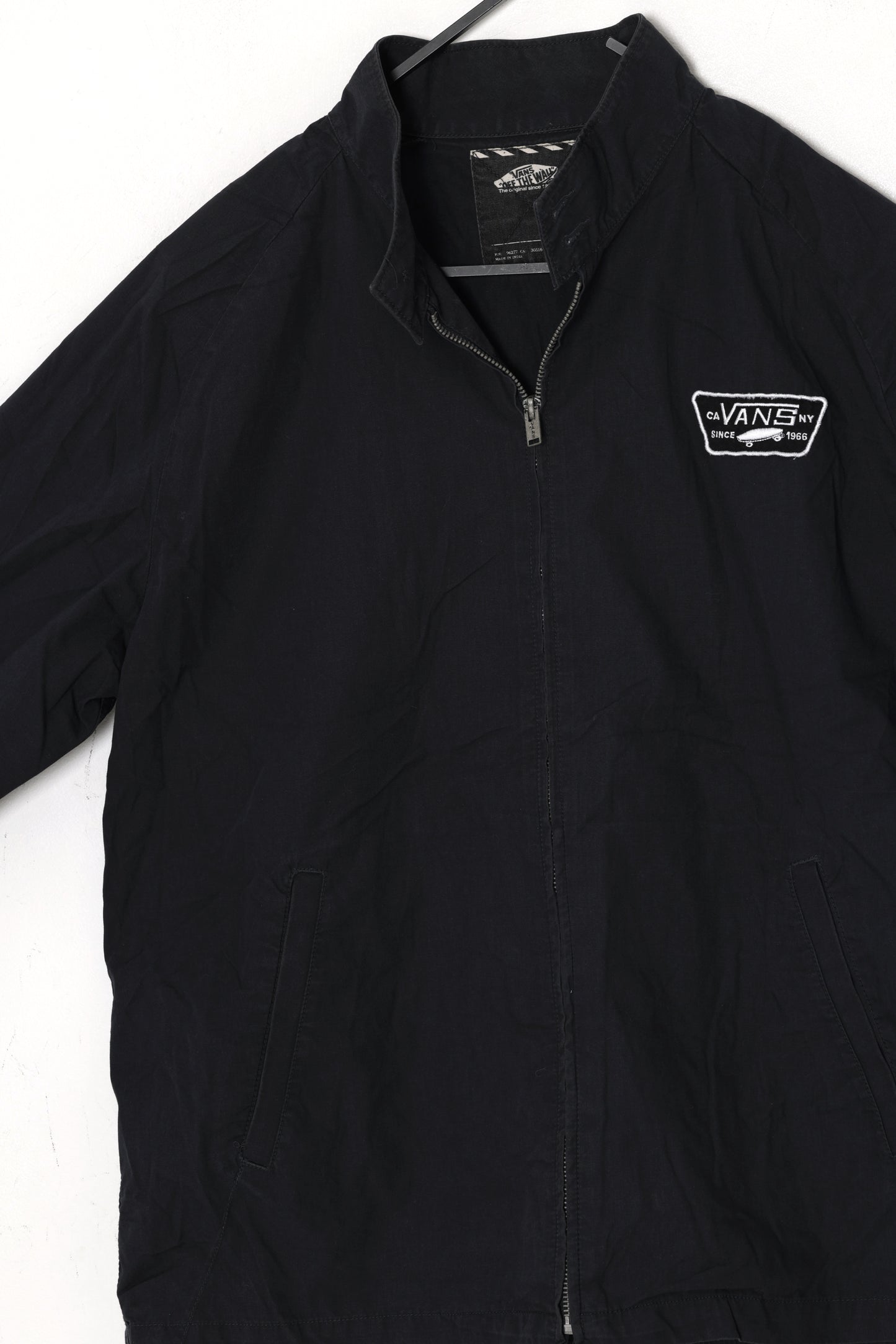 Post-1990 Plain-Weave Shell Jacket with Embroidered Chest Patch, Vans Off the Wall