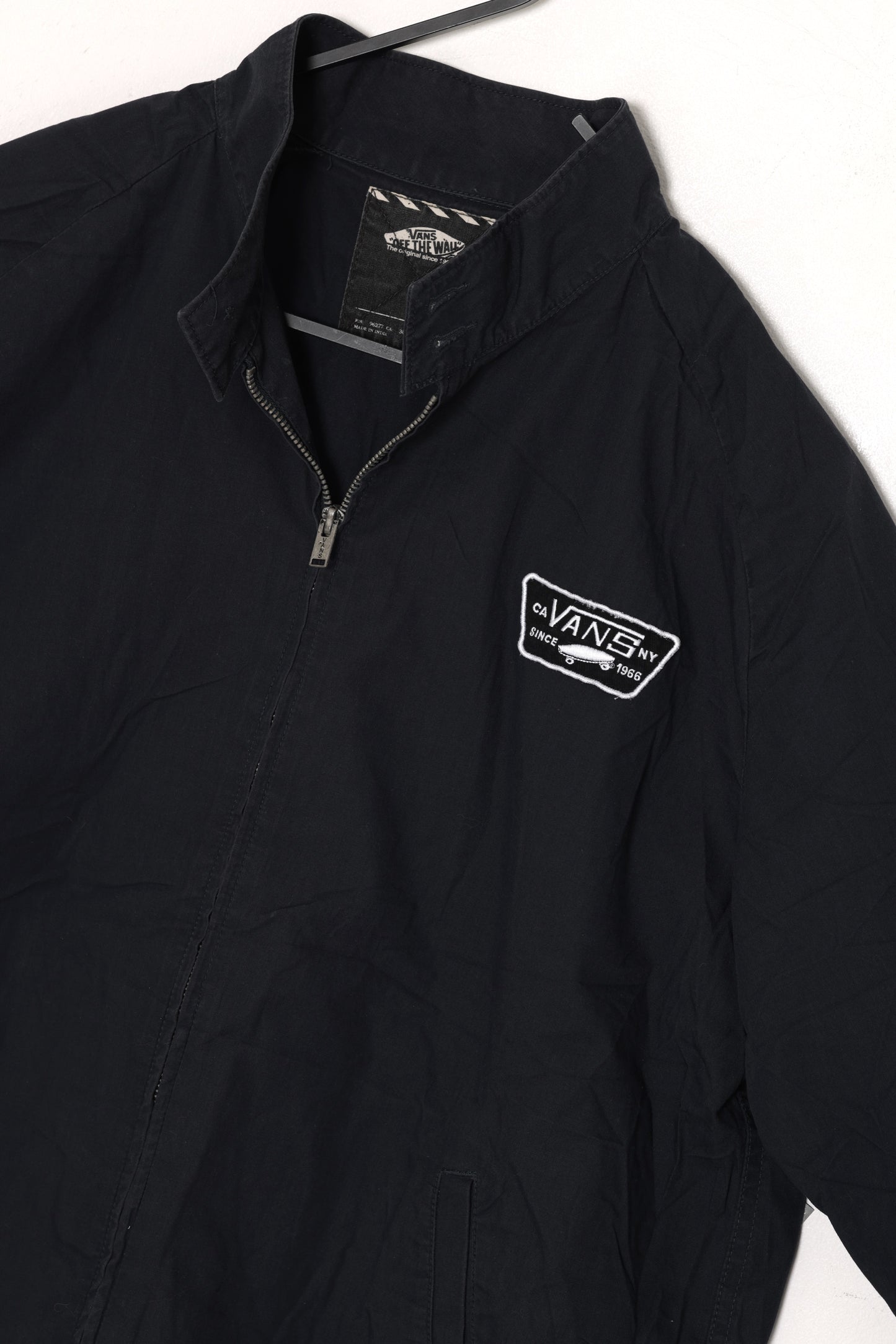 Post-1990 Plain-Weave Shell Jacket with Embroidered Chest Patch, Vans Off the Wall