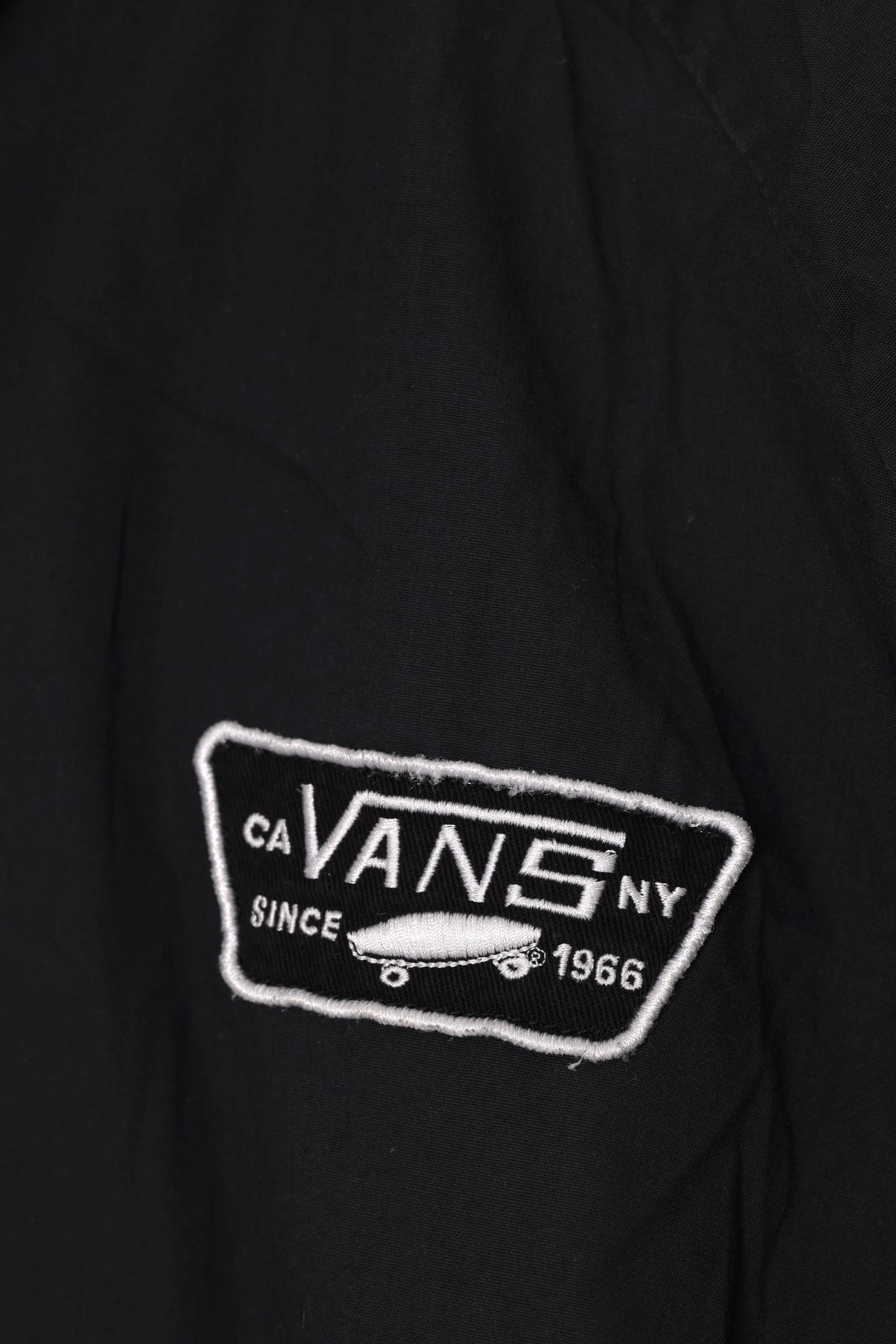 Post-1990 Plain-Weave Shell Jacket with Embroidered Chest Patch, Vans Off the Wall