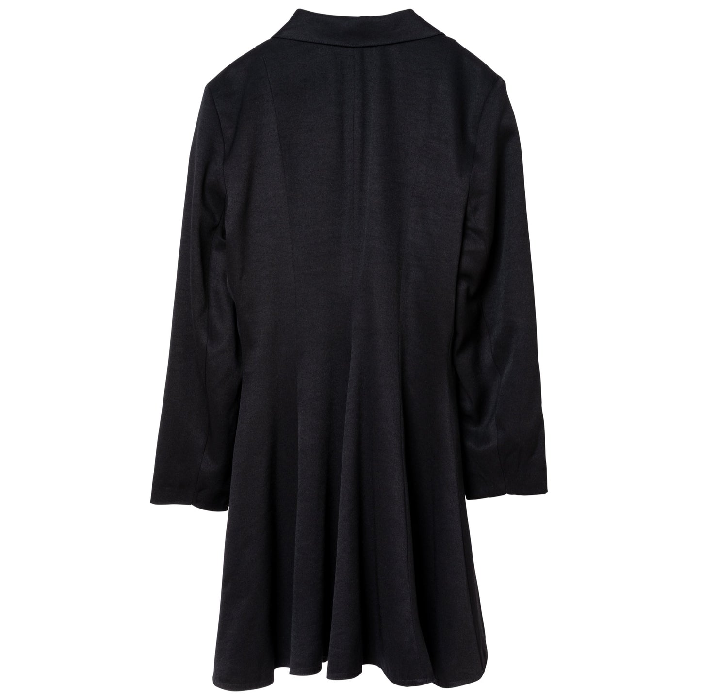 Twill Viscose Blend Wide Notch Lapel Swagger Coat
