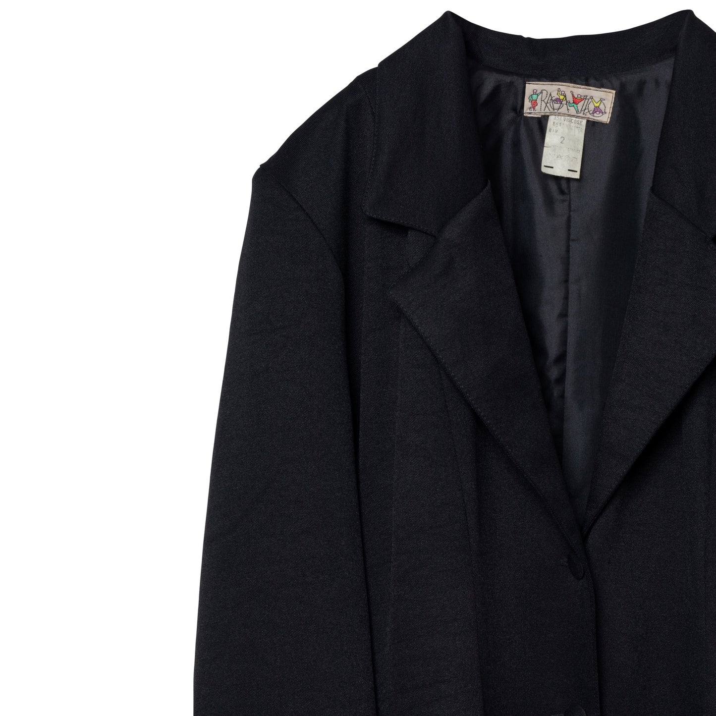 Twill Viscose Blend Wide Notch Lapel Swagger Coat