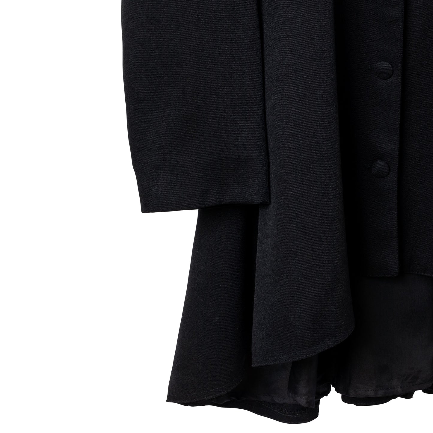 Twill Viscose Blend Wide Notch Lapel Swagger Coat