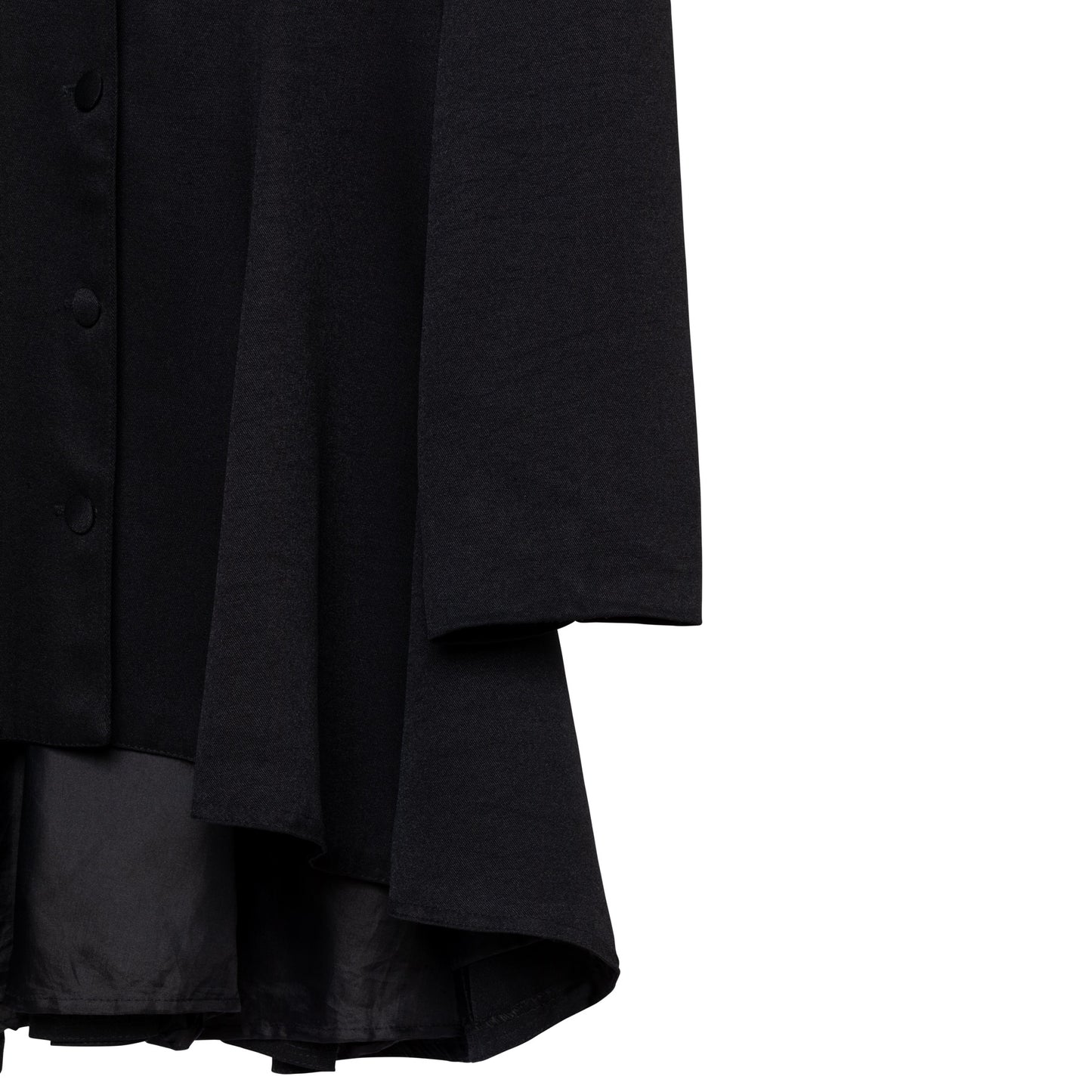Twill Viscose Blend Wide Notch Lapel Swagger Coat