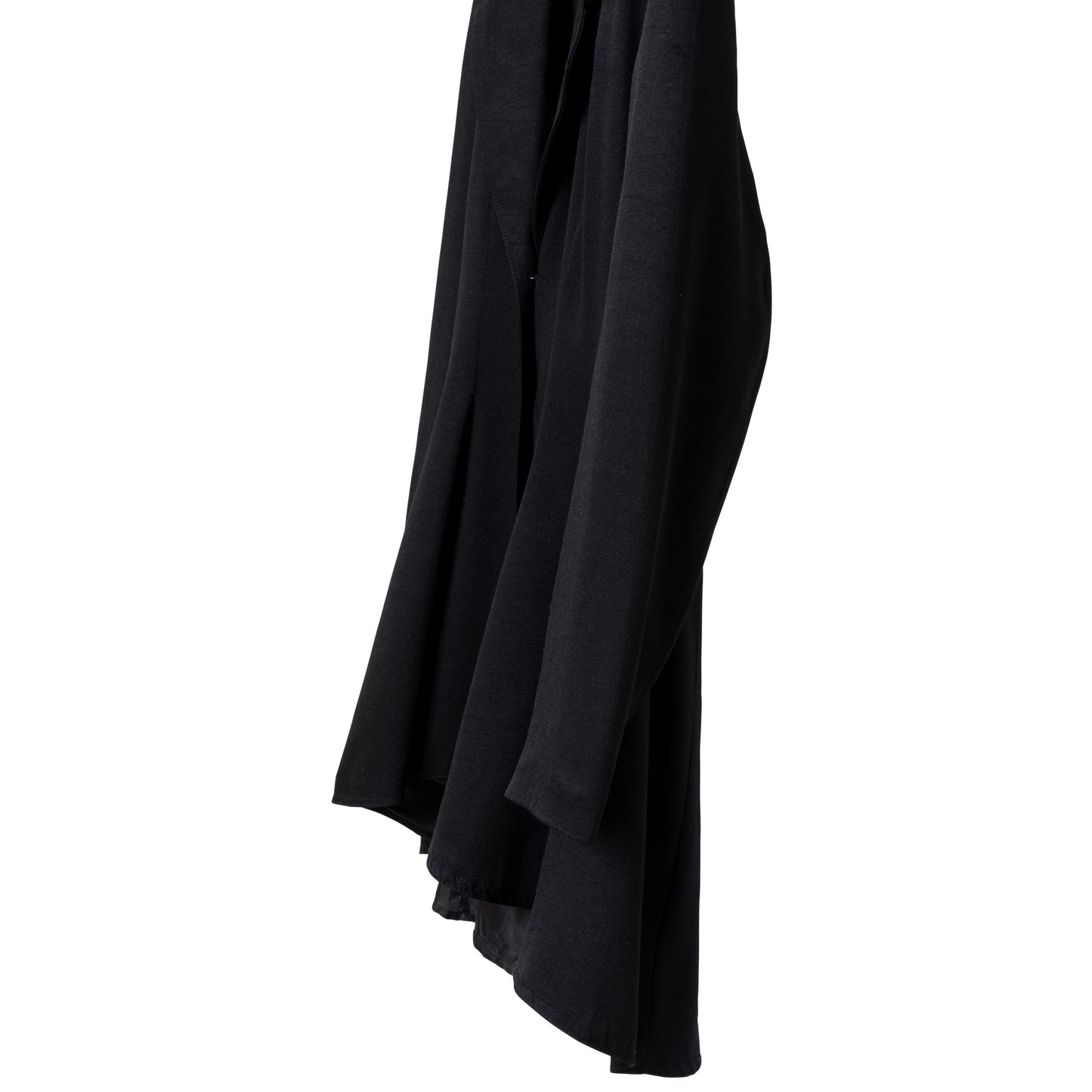 Twill Viscose Blend Wide Notch Lapel Swagger Coat