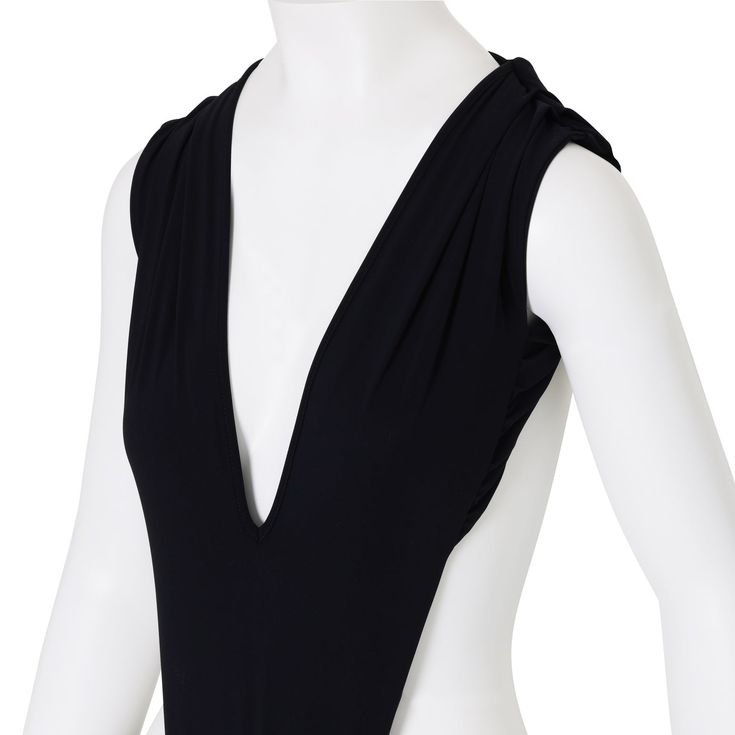 Halston-era Deep-V Bodysuit, 1970s Disco Movement