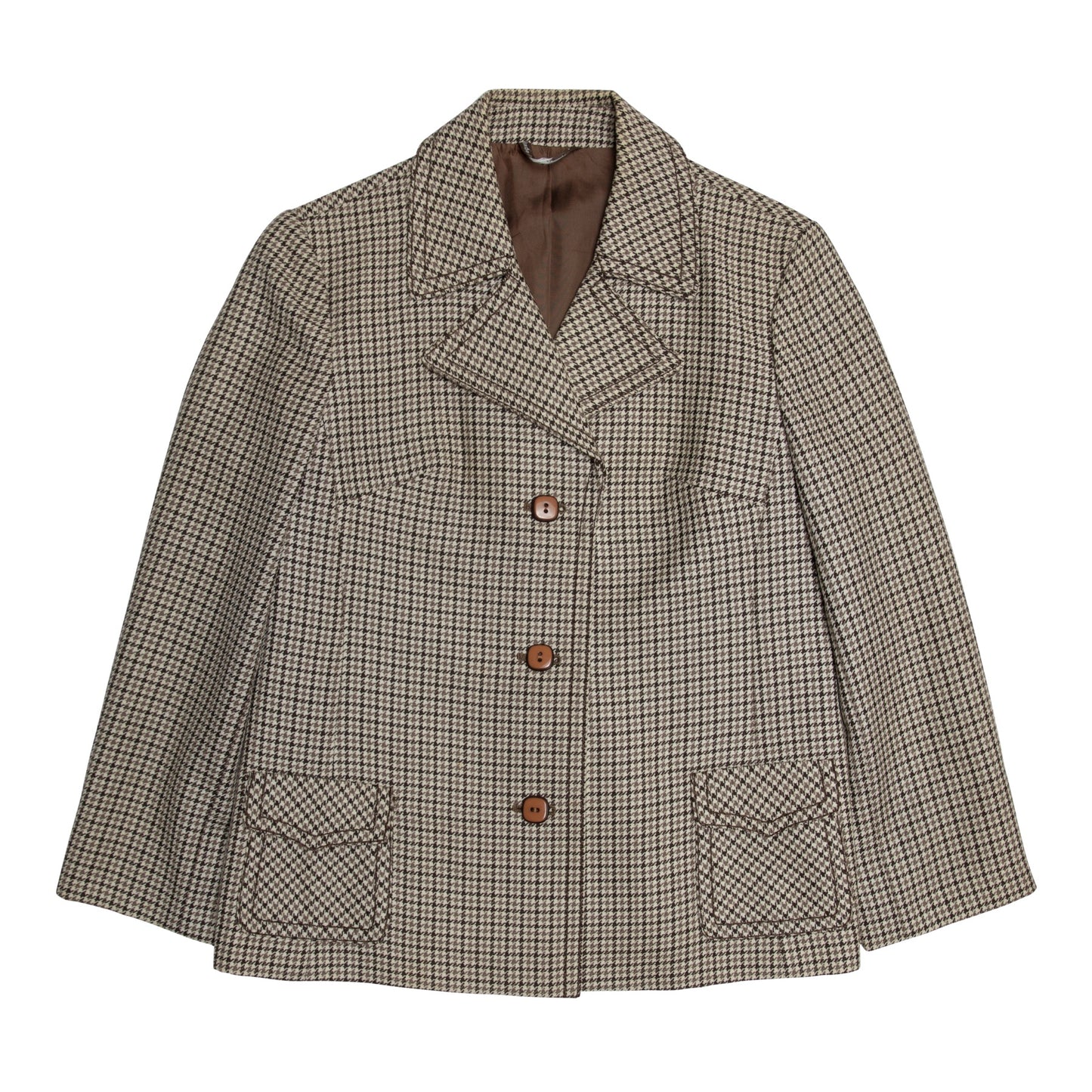 Royal (West Germany) Vintage, 1970s, Houndstooth Wool, Majorette
