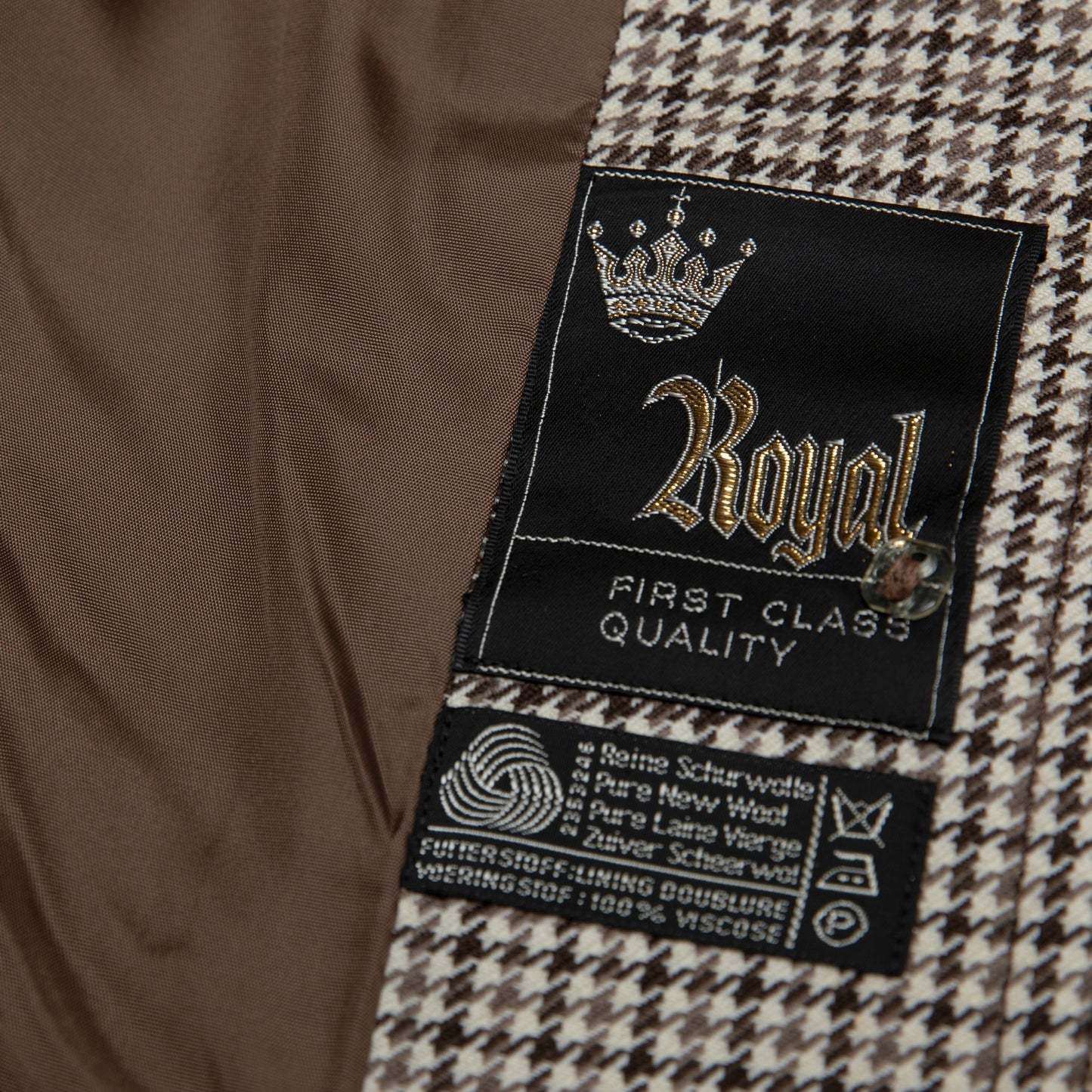 Royal (West Germany) Vintage, 1970s, Houndstooth Wool, Majorette
