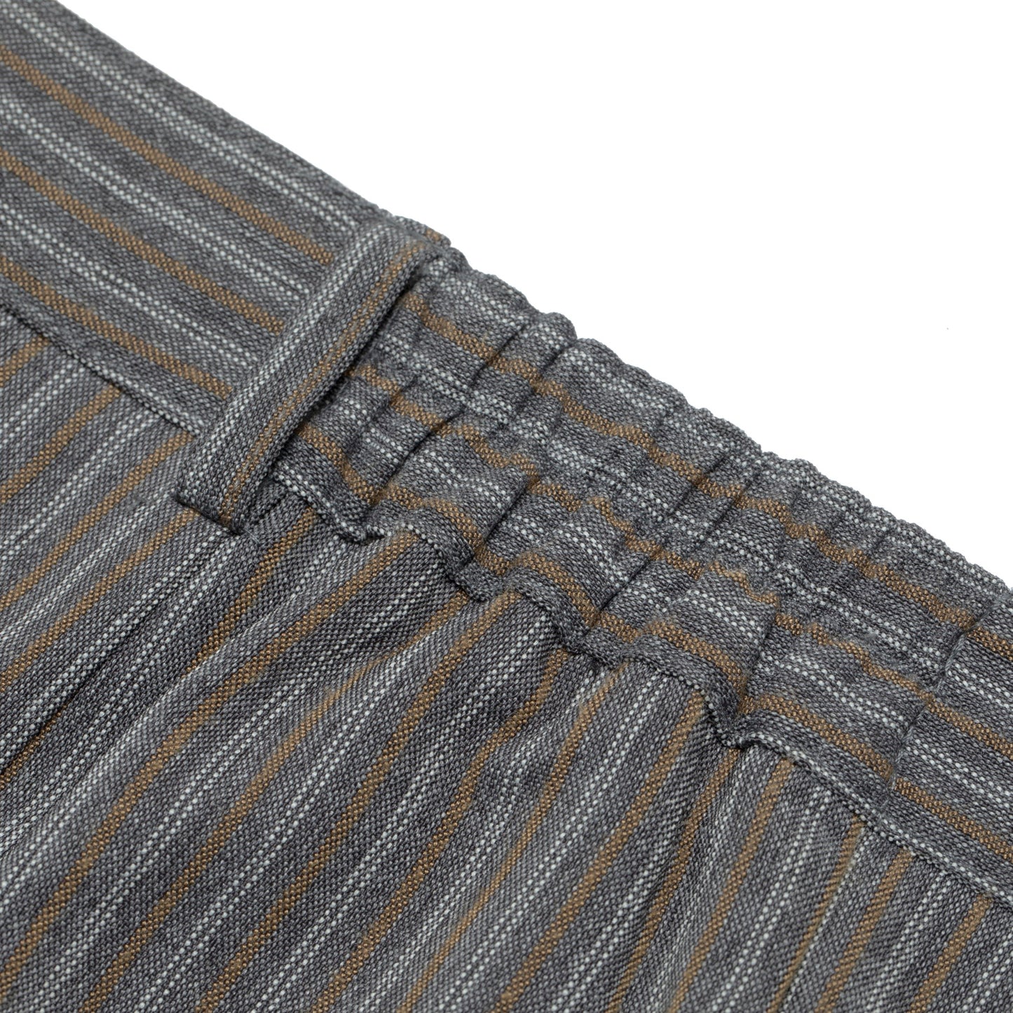 Warp-Faced Twill Stripe, Controlled Drape, Relaxed Silhouette