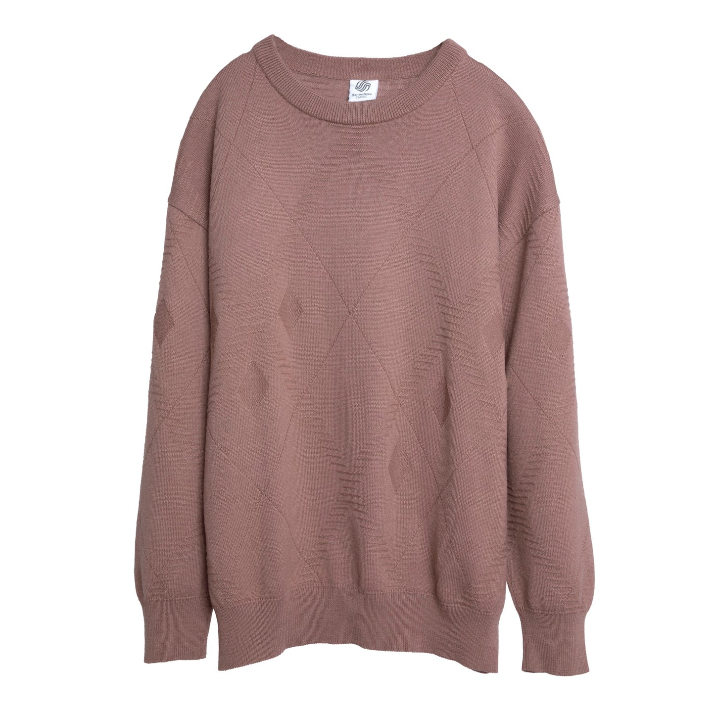 Argyle Pattern Knit Schurwolle Blend Jumper