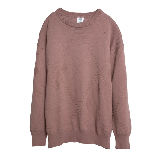 Argyle Pattern Knit Schurwolle Blend Jumper