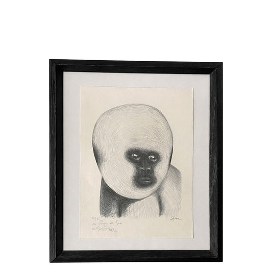 Primate Portrait, Graphite, Leipzig School Work