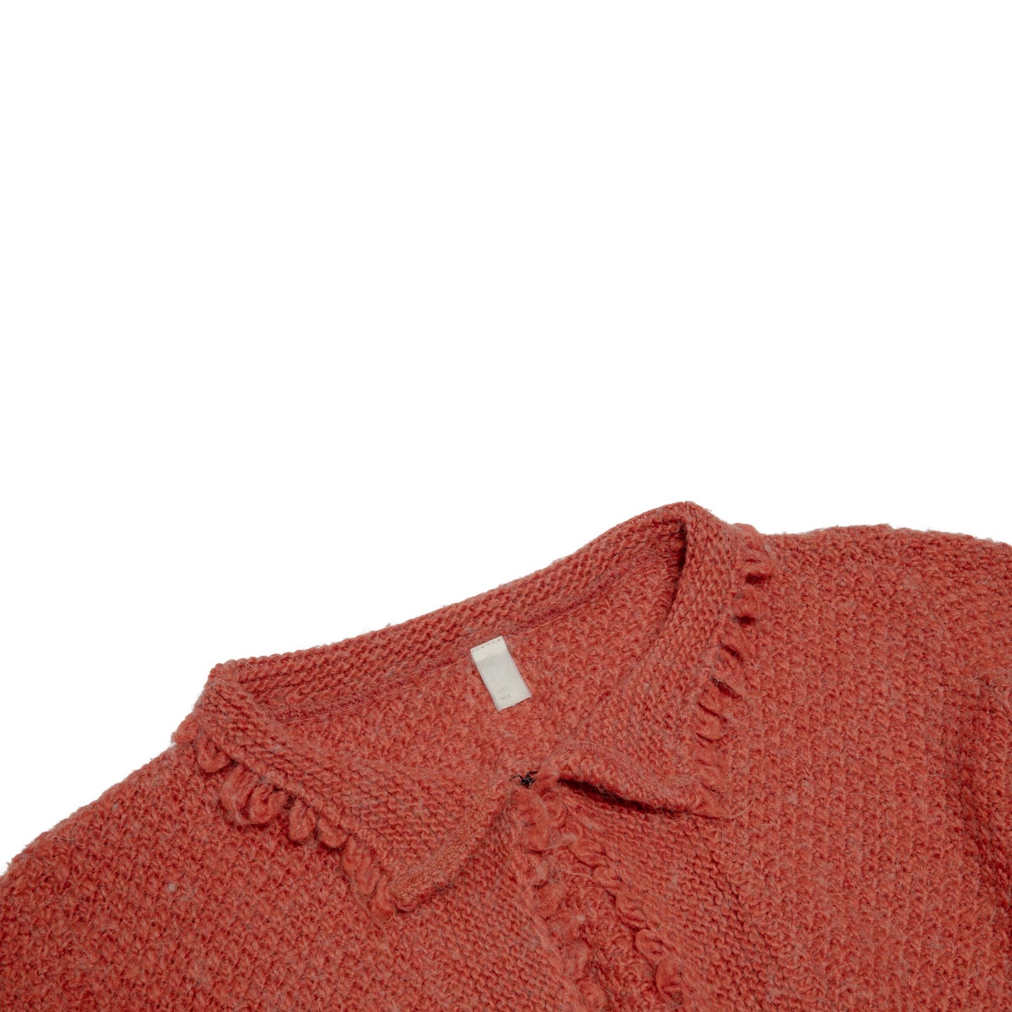 Garter Seed Stitch Picot Trim Cardigan