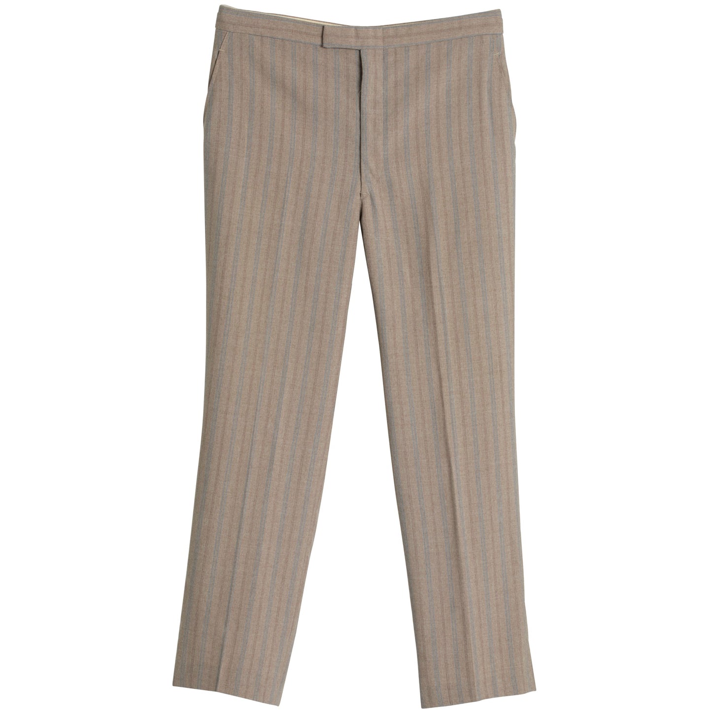 70s, Linen-Wool Blend, Pinstripe Weave, Extended Tab Closure