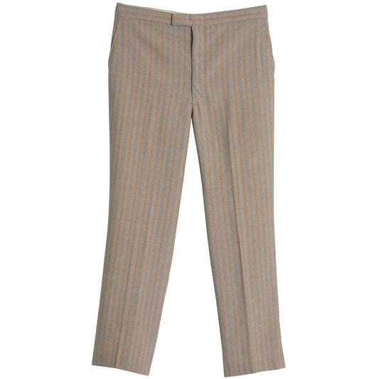 70s, Linen-Wool Blend, Pinstripe Weave, Extended Tab Closure