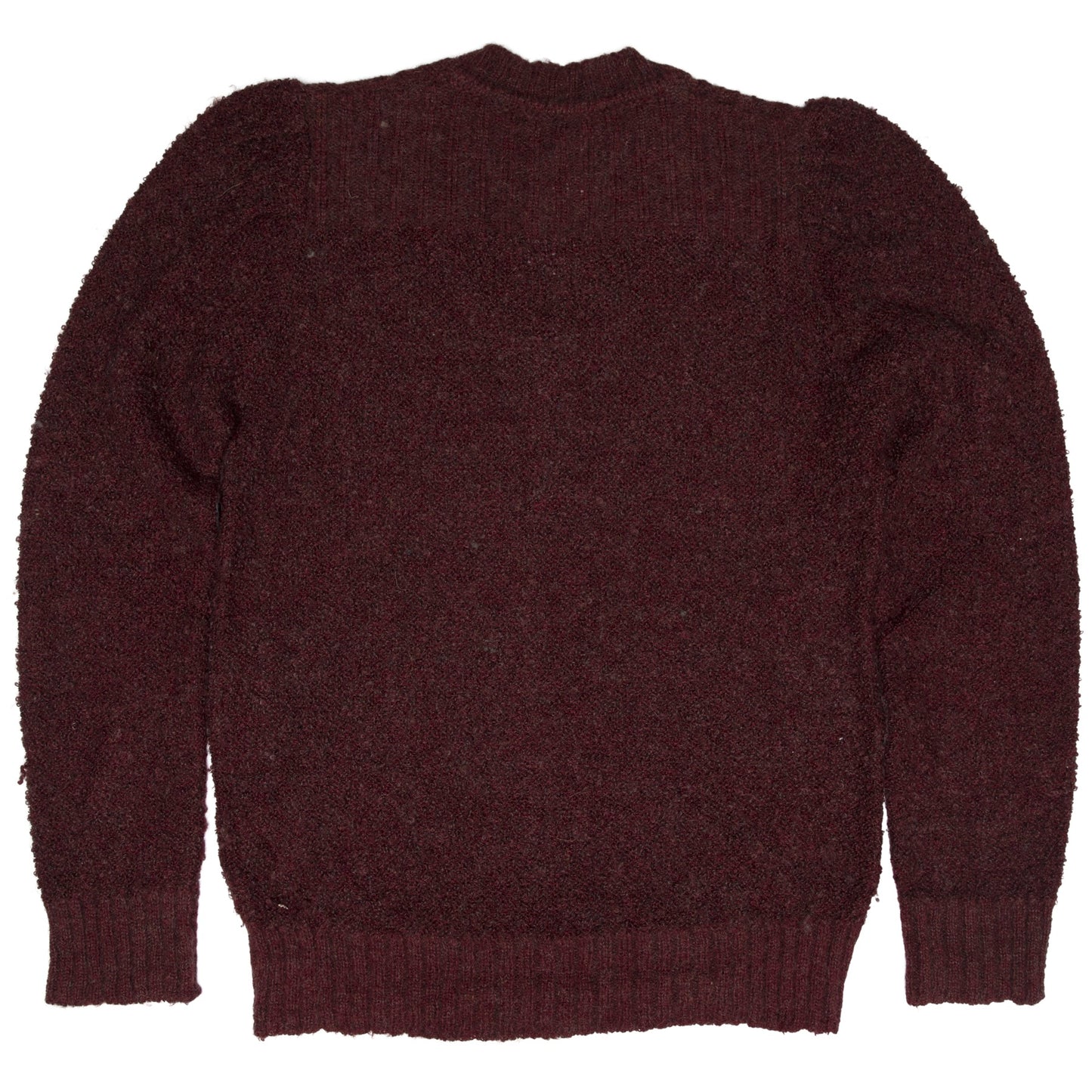 Bouclé Yarn Structured Shoulder V Neck Pullover