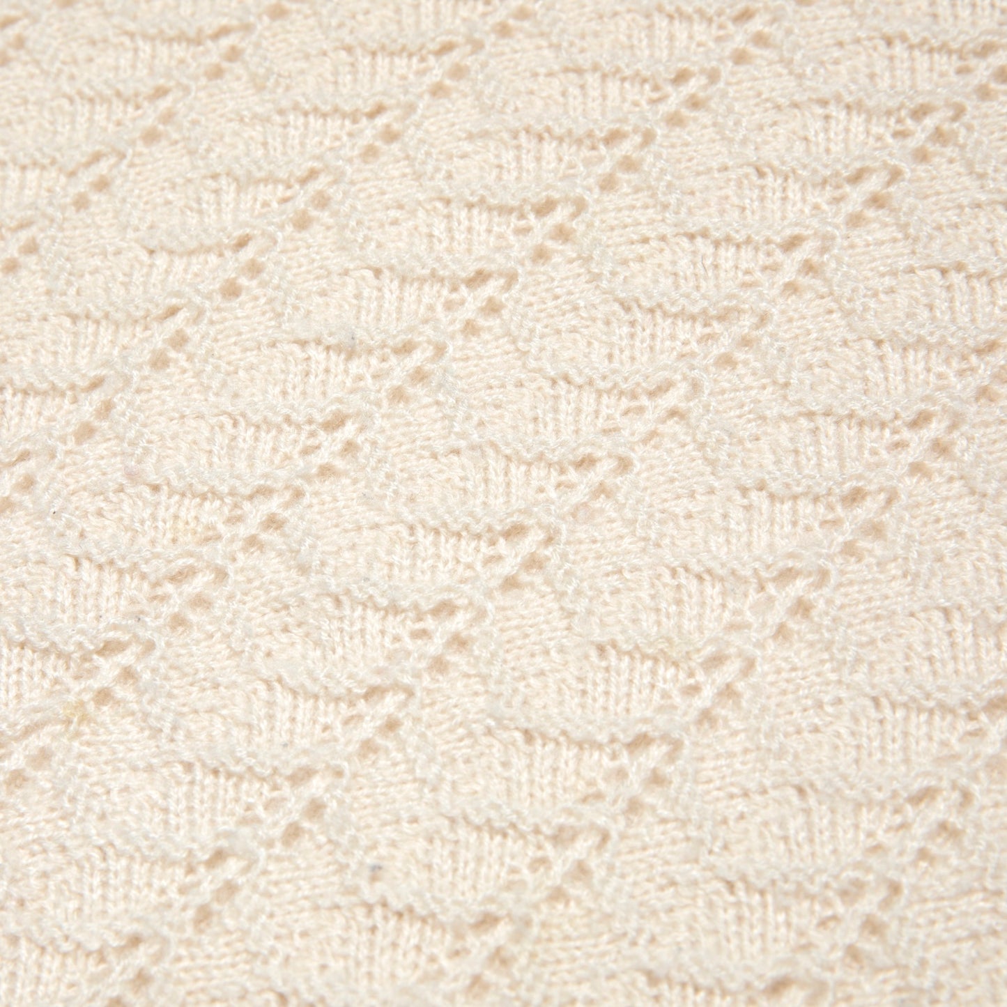 Edwardian Open Lacework Scalloped Rib Keyhole T Sweater