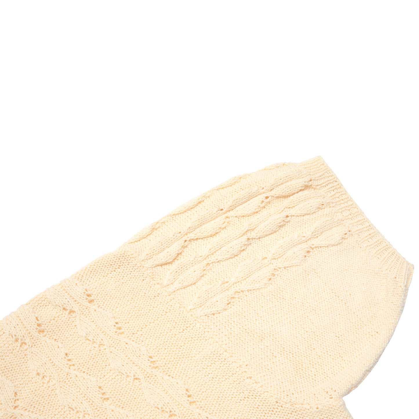 70s Vintage, Hand-Knit, Sculptural Stitchwork, Lace Eyelets